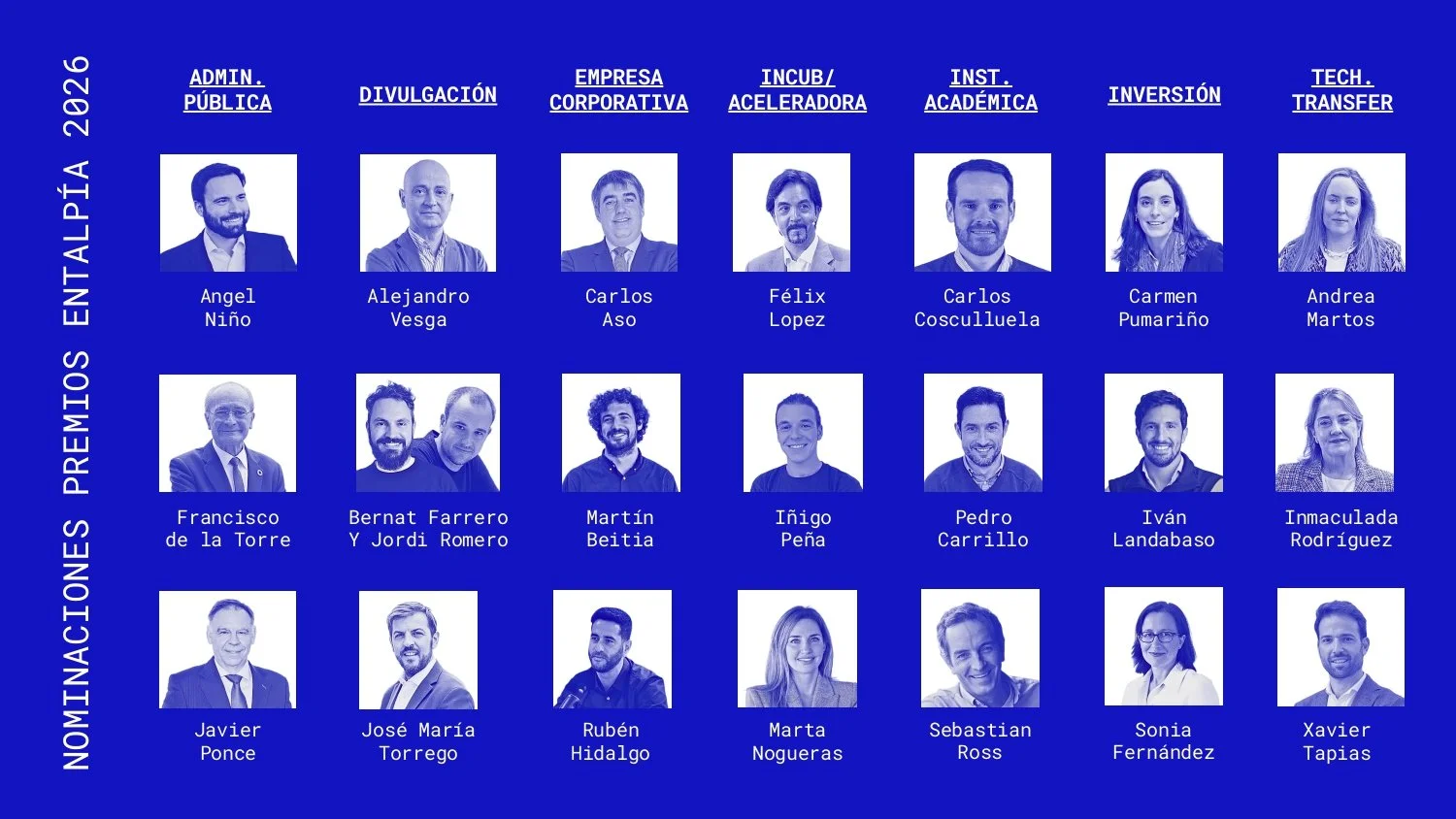 Conoce los nominados a las siete categorías de los Premios Entalpía 