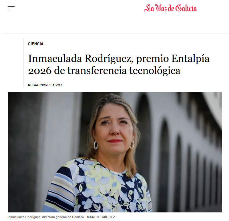 Inmaculada Rodríguez,  premio Entalpía 2026 de transferencia tecnológica