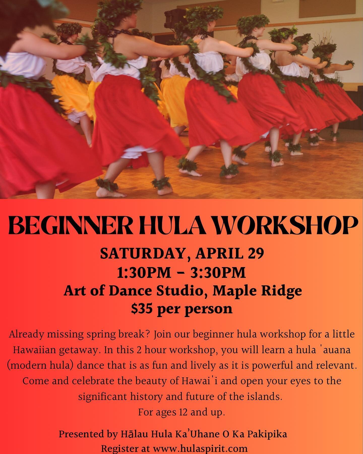Looking to try something different? We're holding a couple of hula workshops in April. Kane (men's) hula on April 16 and Ho'omaka (beginners) workshop on April 29. 

Check our stories or website to register 🤙🏽
.
.
.
.
.
.
.
#hula #haumana #hawaiian