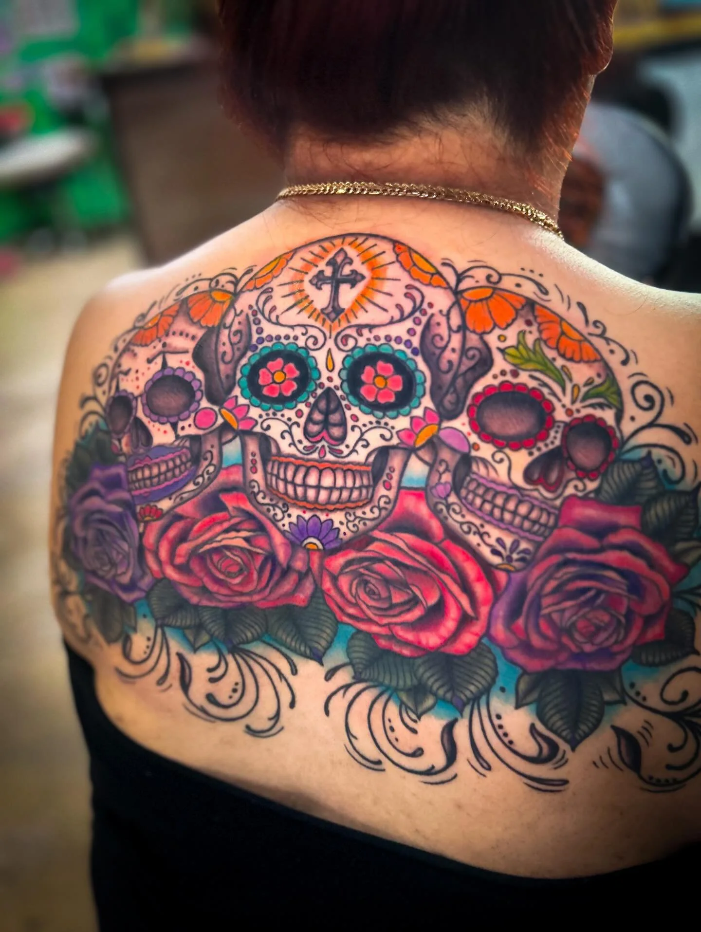 D&iacute;a de los Muertos piece to honor heritage for my tough friend. Such an honor to be asked to do this and I&rsquo;d love to do more like it 💕 Please reach out with questions, ideas or to set up a free consult or stop on by to try your luck at 