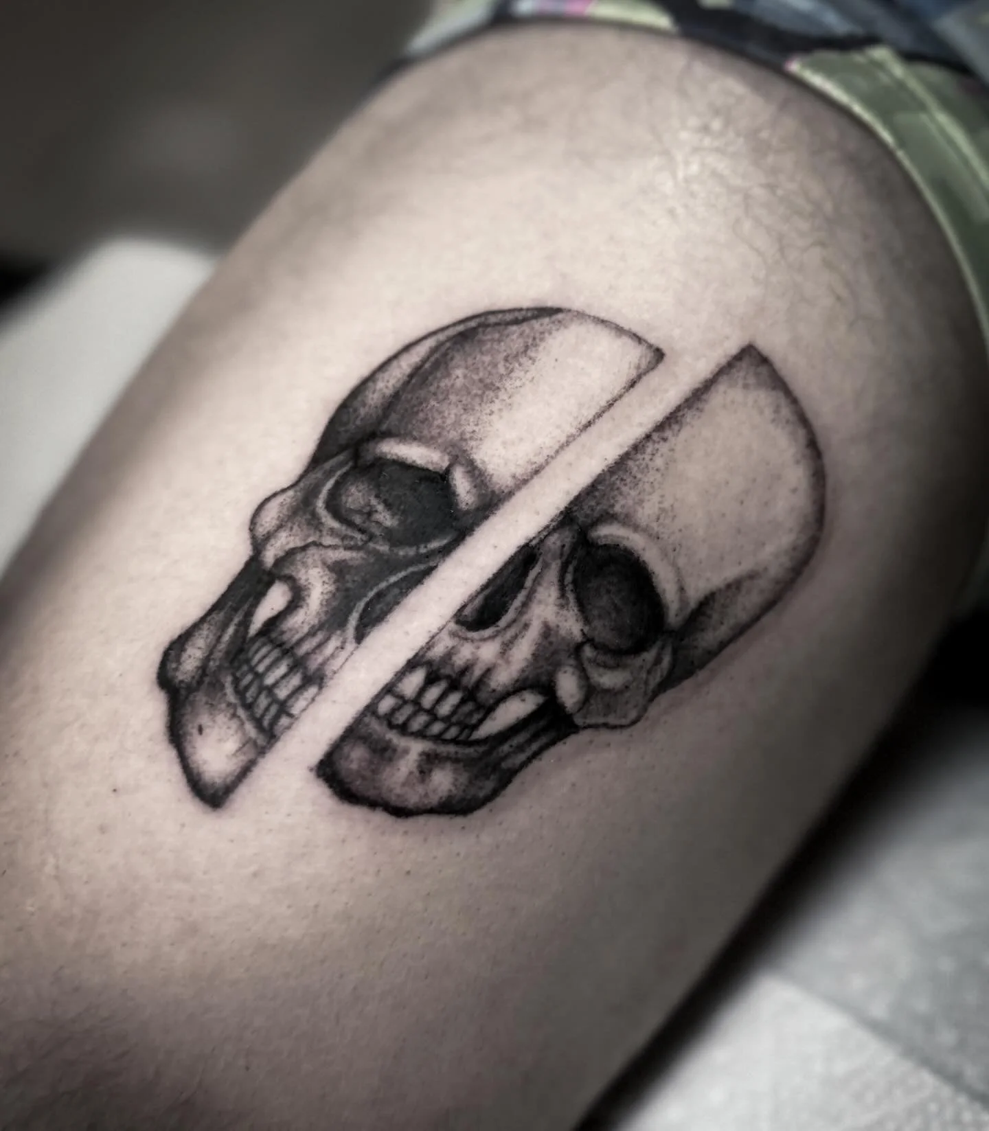 This tattoo sort of reflects how I feel on the inside, haha 💀✨🤸&zwj;♀️. I&rsquo;m loving all this black and grey though. But then again I love color, too. Shit, I just love what I do and it&rsquo;s a privilege to be asked to tattoo you, whatever it