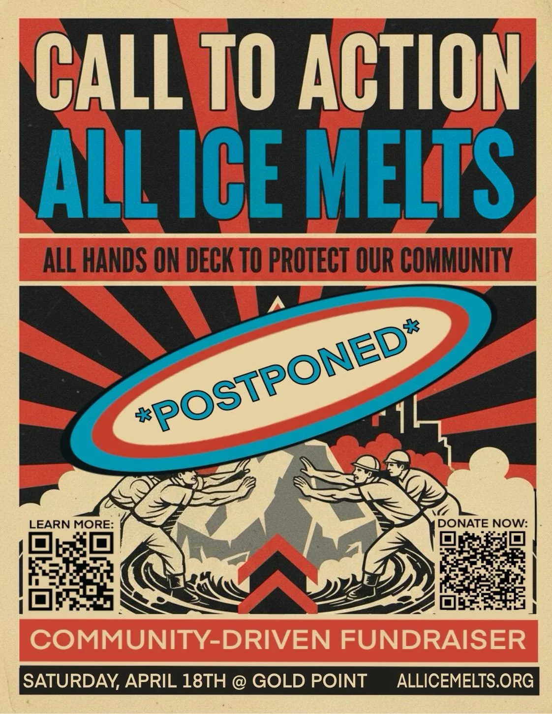 ✨EVENT POSTPONED TO SATURDAY, APRIL 18th✨

Due to a severe &amp; unexpected injury to one of our coordinators, we have to postpone our event a few weeks. We are so sorry! But this just means more time to come together and organize! Thank you for your