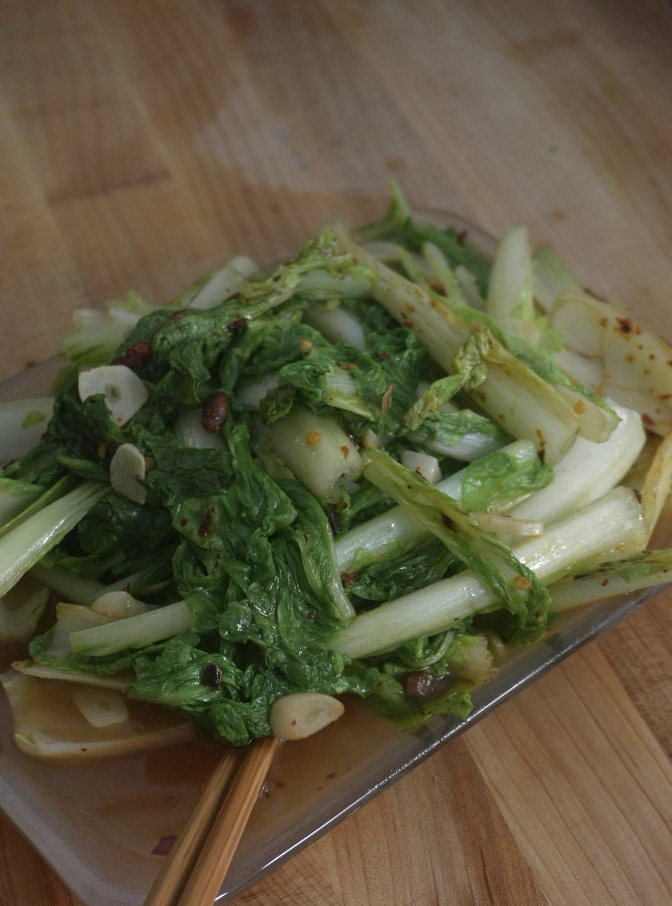 Spicy Taiwanese Bok Choy with Chili Oil