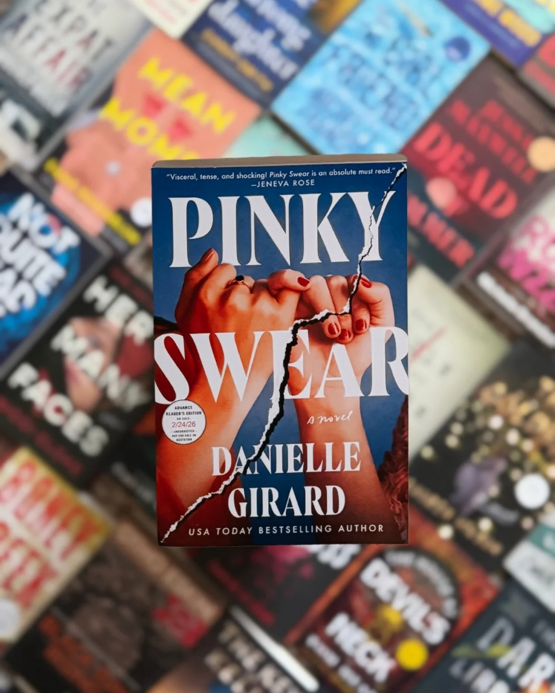 Our April pick for @thethrillertroopbookclub is here 🎉💜 We&rsquo;re excited to read PINKY SWEAR by Danielle Girard! 

We&rsquo;re also celebrating with a giveaway for 6 copies:
📖 3 physical copies for U.S. winners
📱 3 digital copies for non-U.S. 