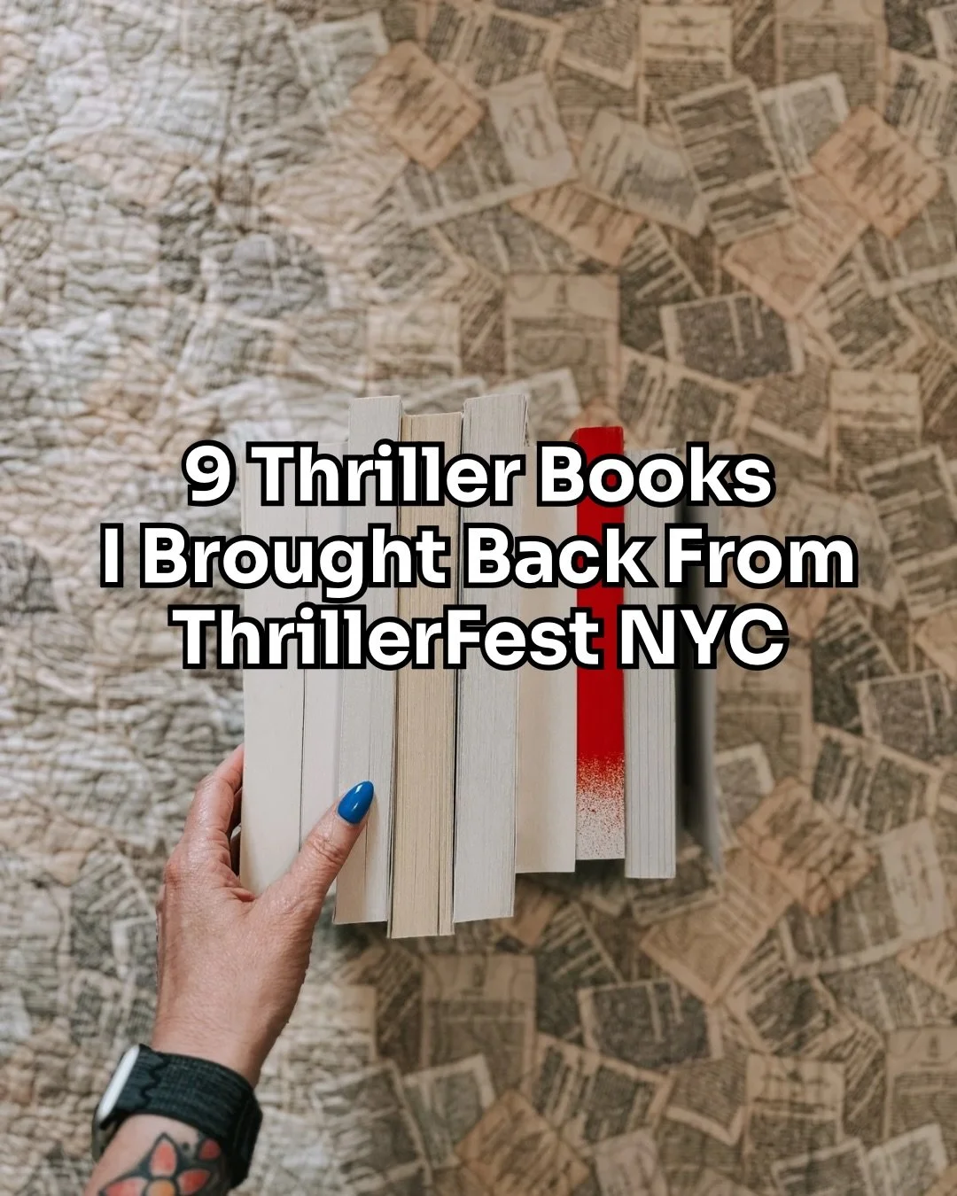 My ThrillerFest book haul came home with me from NYC 👀📚 I ended up with 9 books from the whirlwind weekend - some were in my registration bag, some came from the Sourcebooks and Bantam parties, and a few were handed to me by authors, which is alway