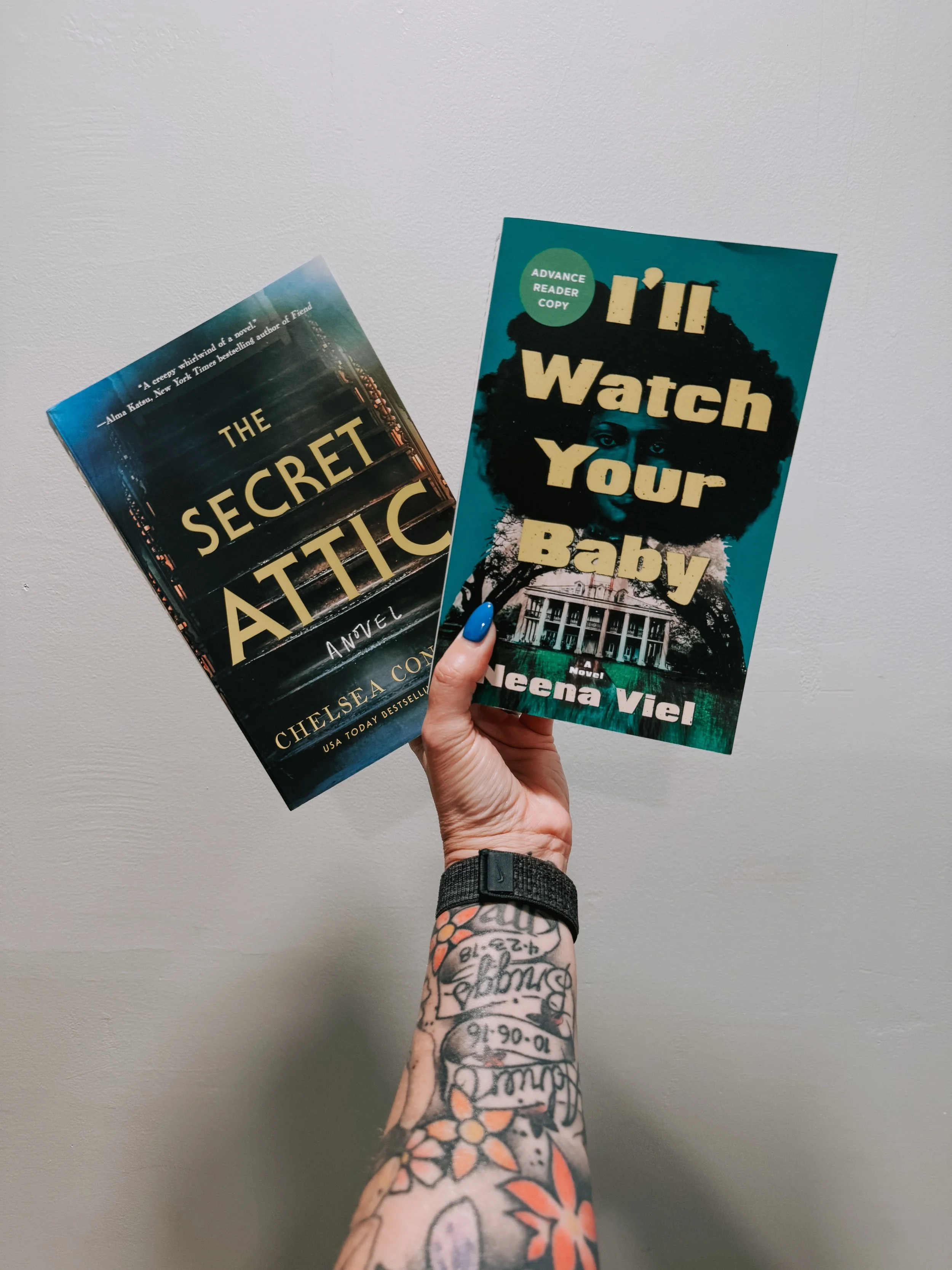 I have two upcoming @magiccitybooks events I&rsquo;m SO excited to moderate in Tulsa for these two books and authors 🔪📚

I&rsquo;m currently reading I&rsquo;LL WATCH YOUR BABY by Neena Viel (out today!) and THE SECRET ATTIC by Chelsea Conradt (out 