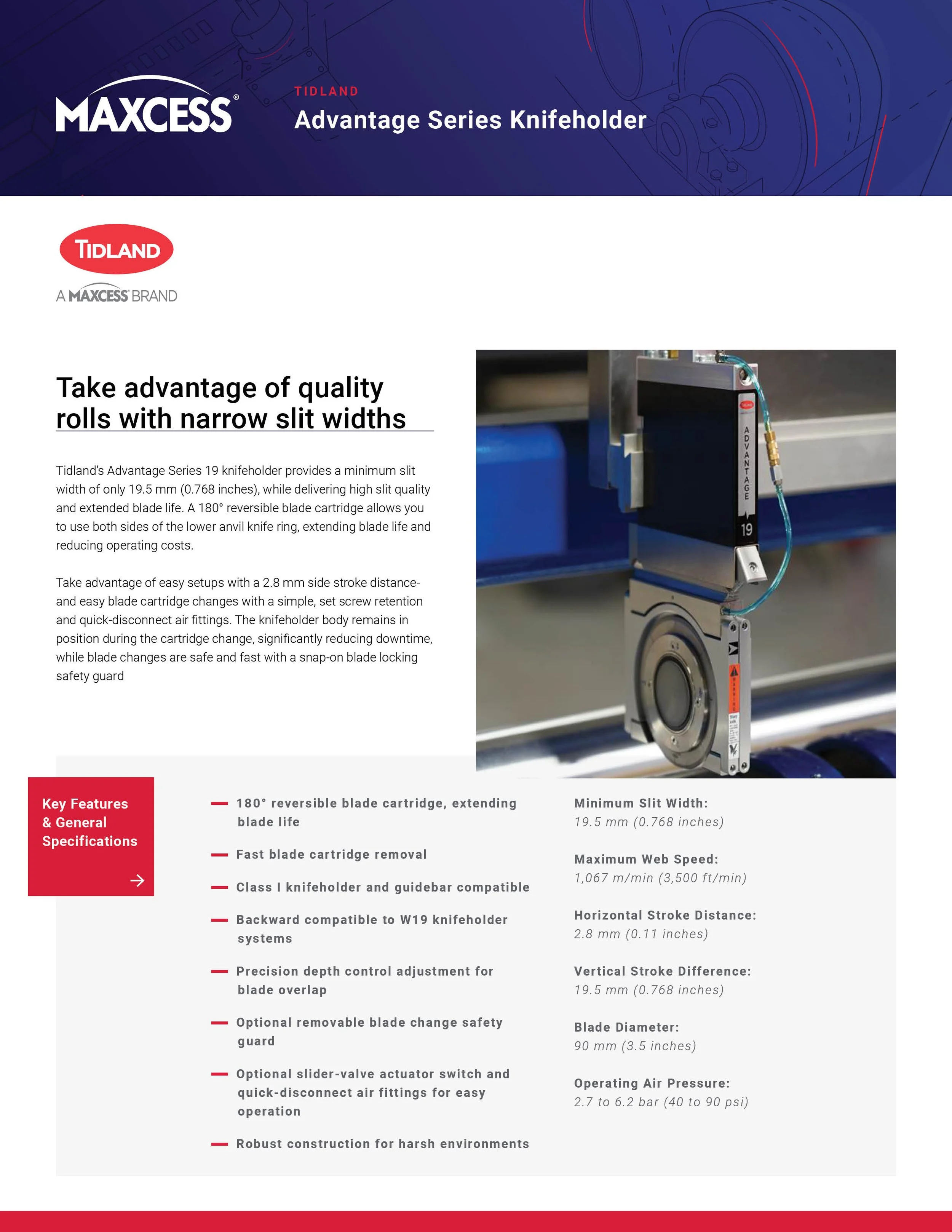 Tidland Advantage Series Knifeholder