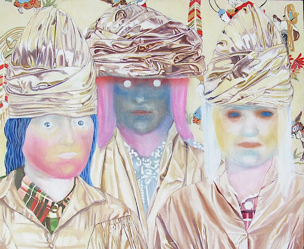 Hermanas, óleo sobre tabla, 61 x 50 cm.