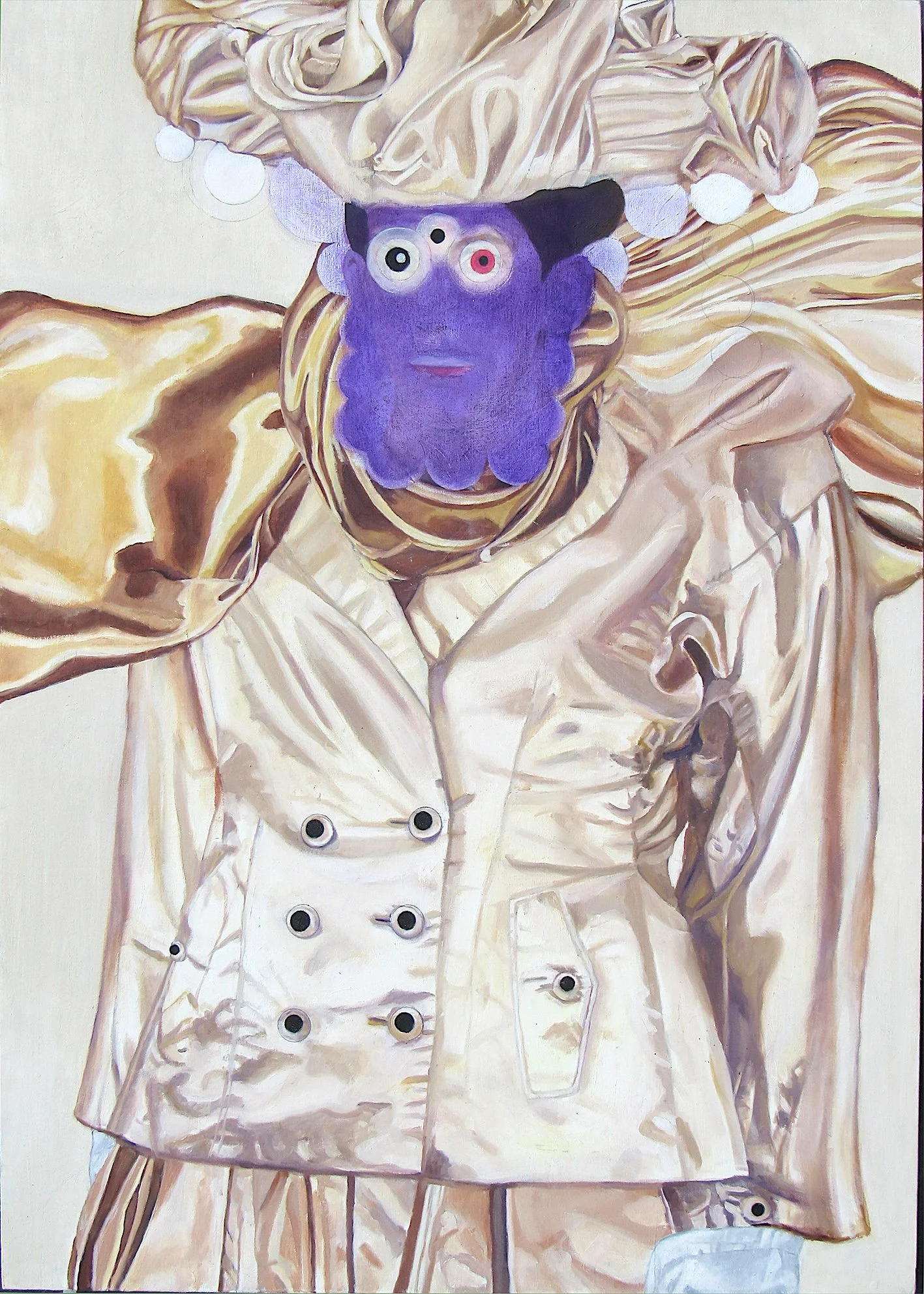 El hombre dorado parte superior, oleo sobre tabla, 50 x 70 cm.