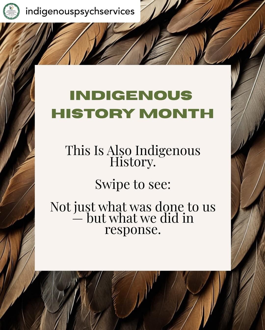 🧡 thank you to our dear friends at @indigenouspsychservices for this post 

Posted @withregram &bull; @indigenouspsychservices 🪶 Indigenous History Month isn&rsquo;t just about remembering what was done to us.
It&rsquo;s also about remembering what