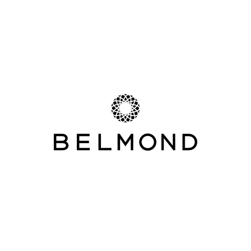 A black background featuring a circular, intricate pattern at the top center, with the word "BELMOND" in capital letters beneath it.