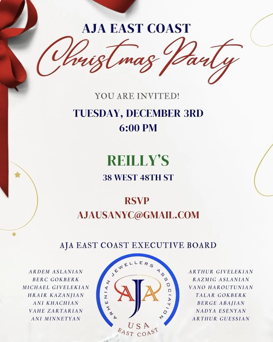 Please join our AJA East Coast Christmas party