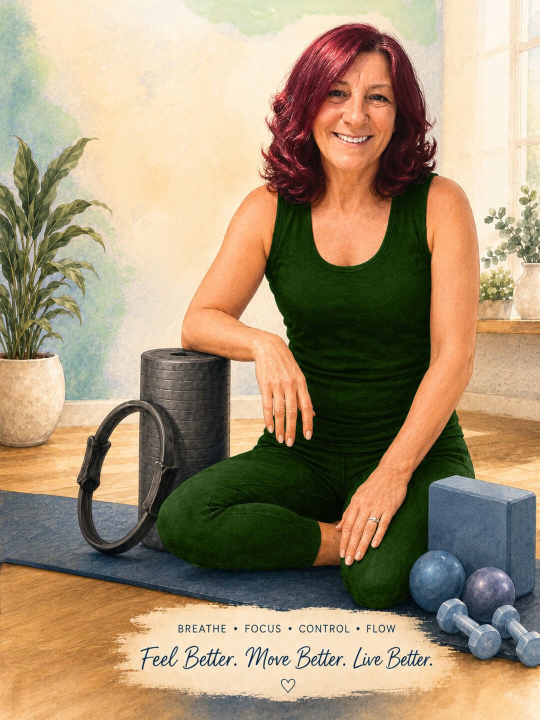 Female fitness  Instructor with pilates equipmemt