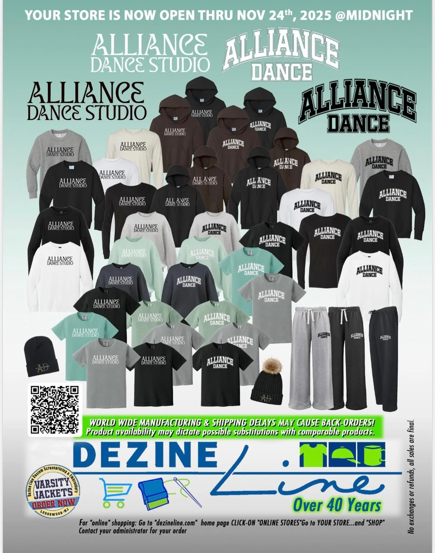 ✨NEW MERCH ALERT✨ Our online store is open NOW until November 24th! Get your holiday shopping done early! 

Visit dezineline.com then click on online stores and find Alliance Dance&rsquo;s store! #alliancedancenj #jointhealliance