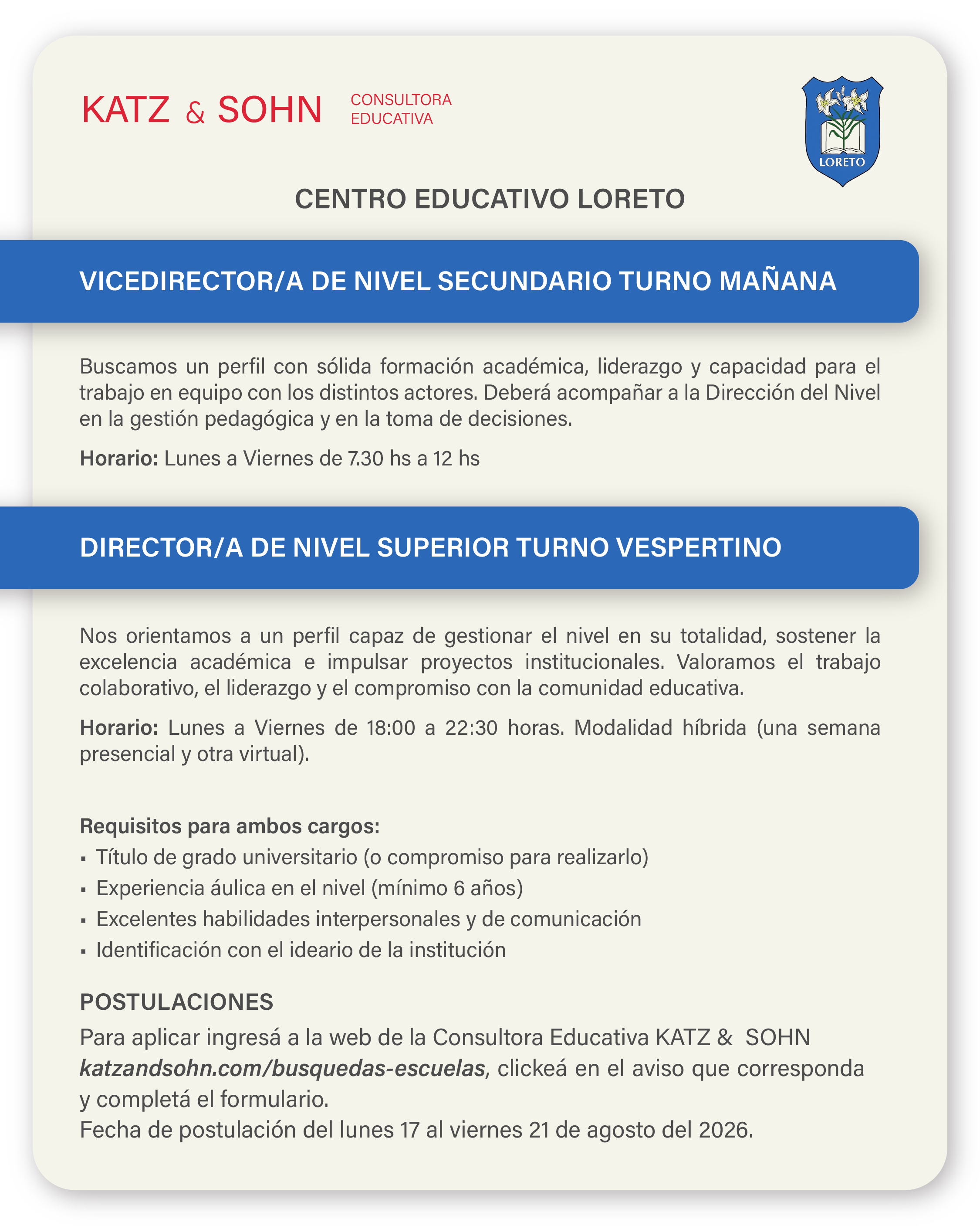 (Seleccioná el aviso para completar el formulario de postulación)