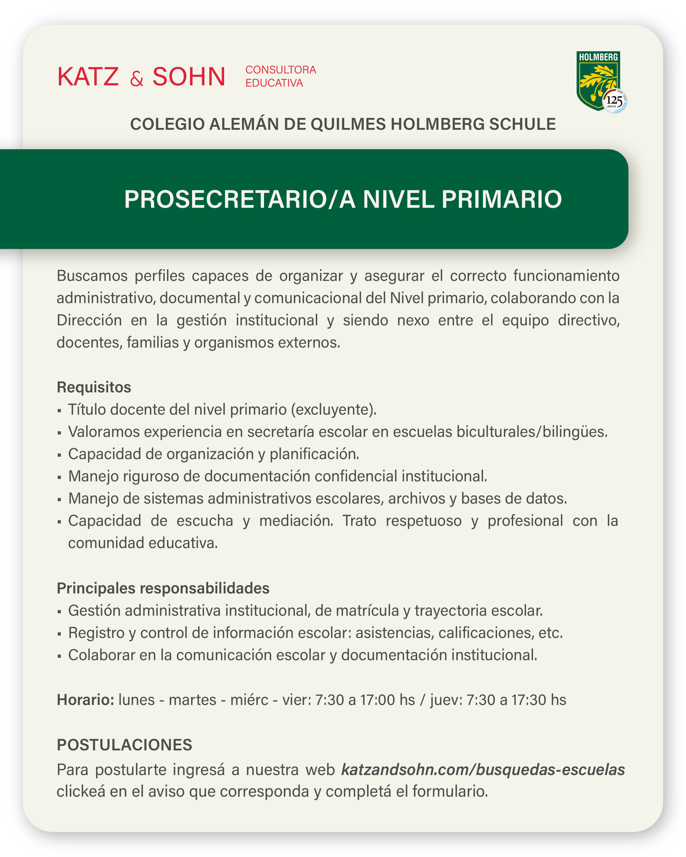 (Seleccioná el aviso para completar el formulario de postulación)