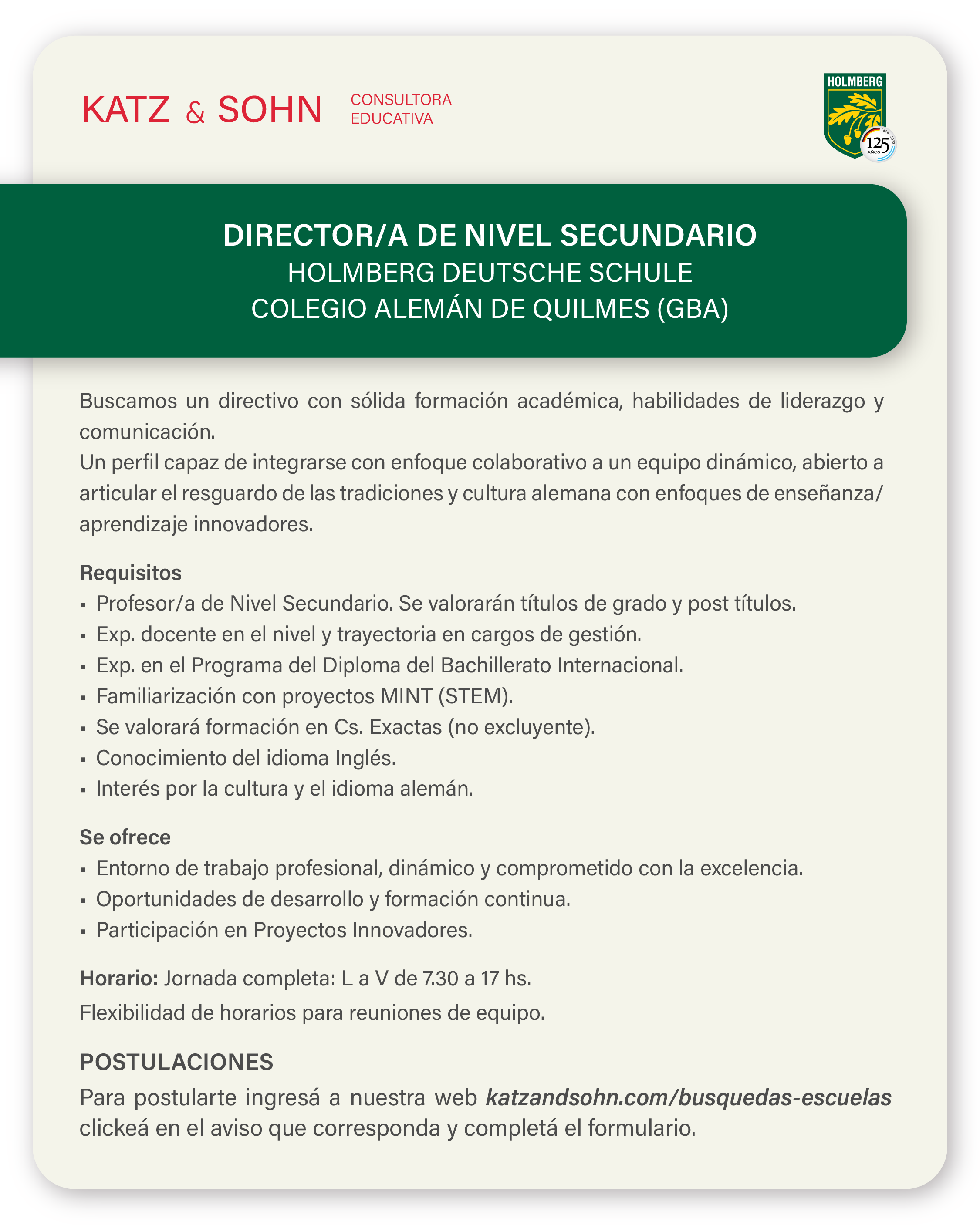 (Seleccioná el aviso para completar el formulario de postulación)