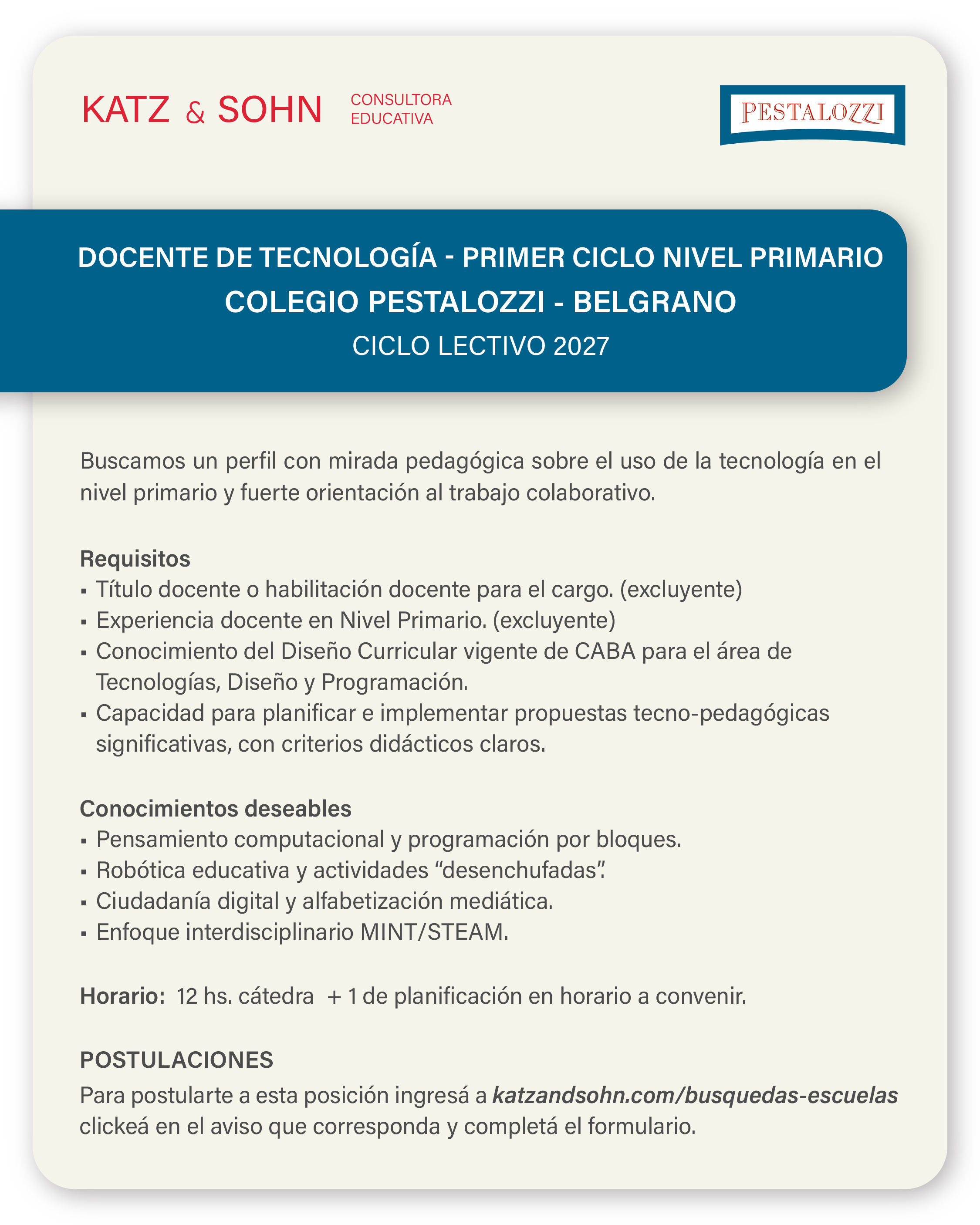 (Seleccioná el aviso para completar el formulario de postulación)