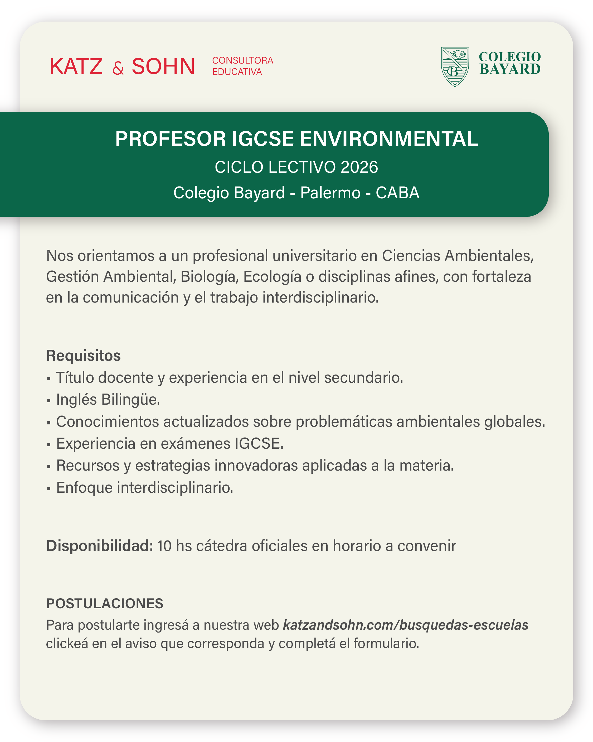(Seleccioná el aviso para completar el formulario de postulación)