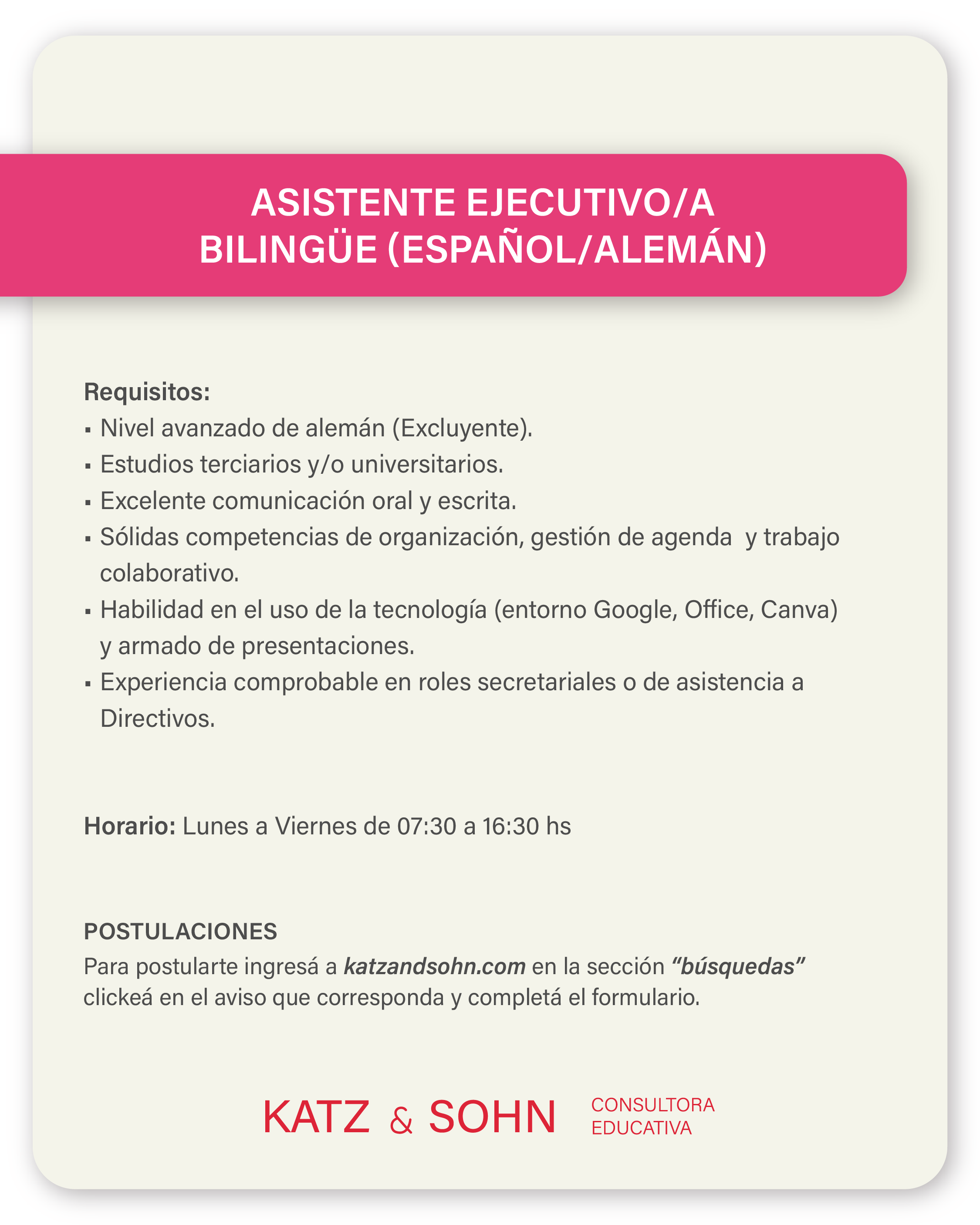 (Seleccioná el aviso para completar el formulario de postulación)