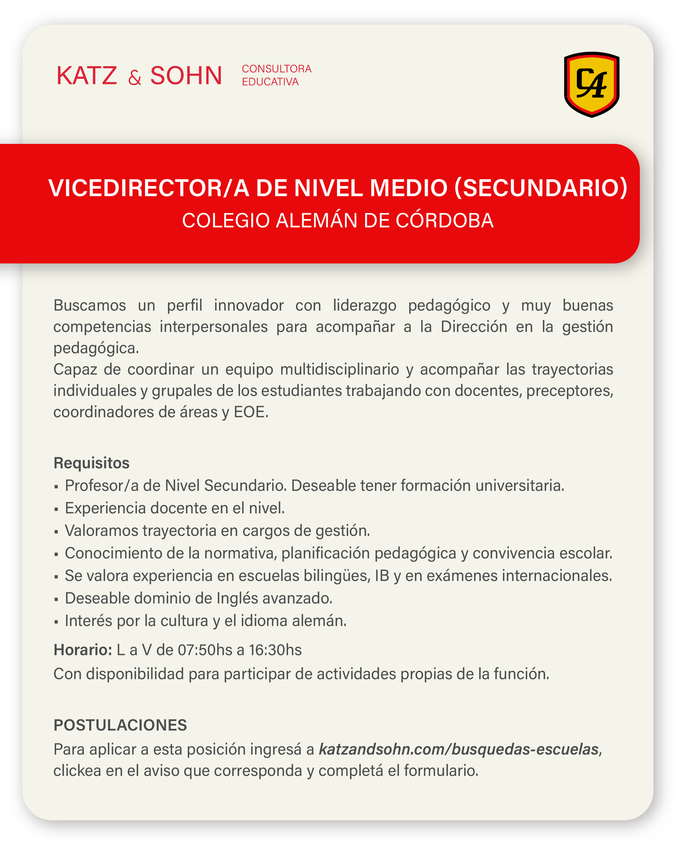 (Seleccioná el aviso para completar el formulario de postulación)