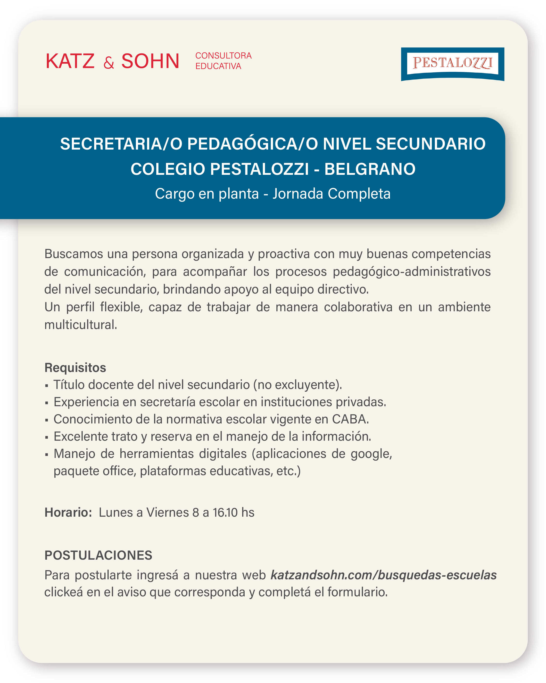 (Seleccioná el aviso para completar el formulario de postulación)