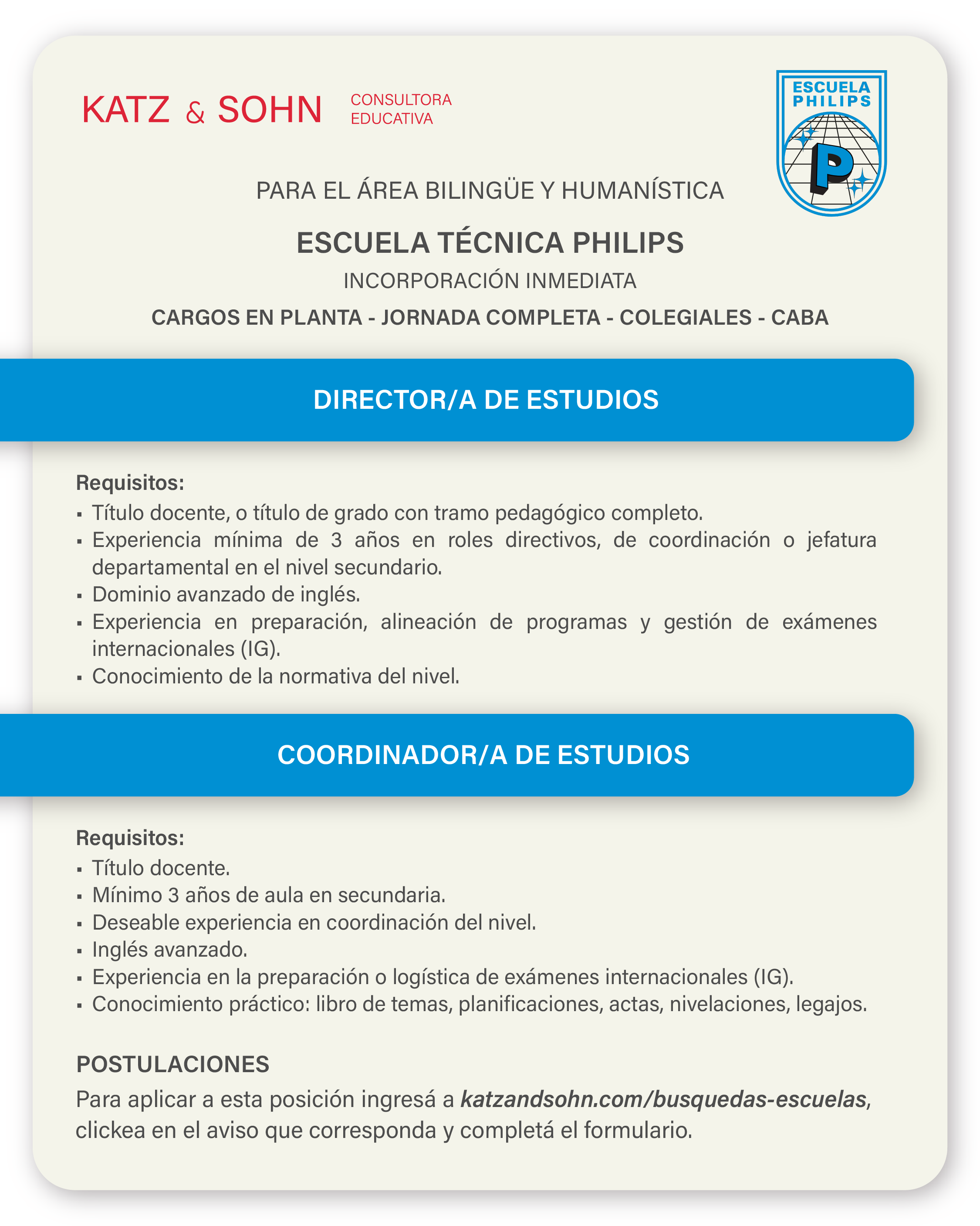 (Seleccioná el aviso para completar el formulario de postulación)