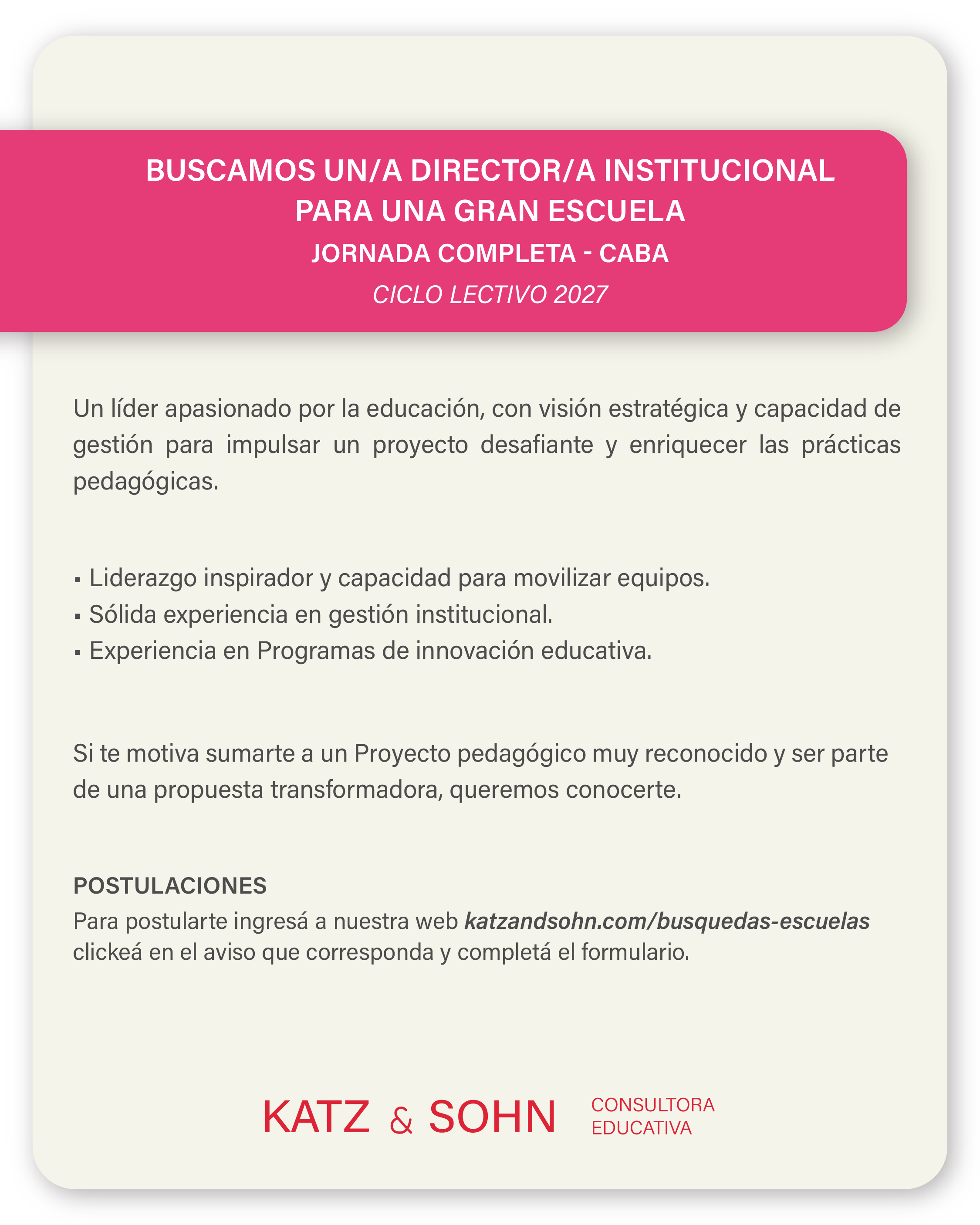 (Seleccioná el aviso para completar el formulario de postulación)