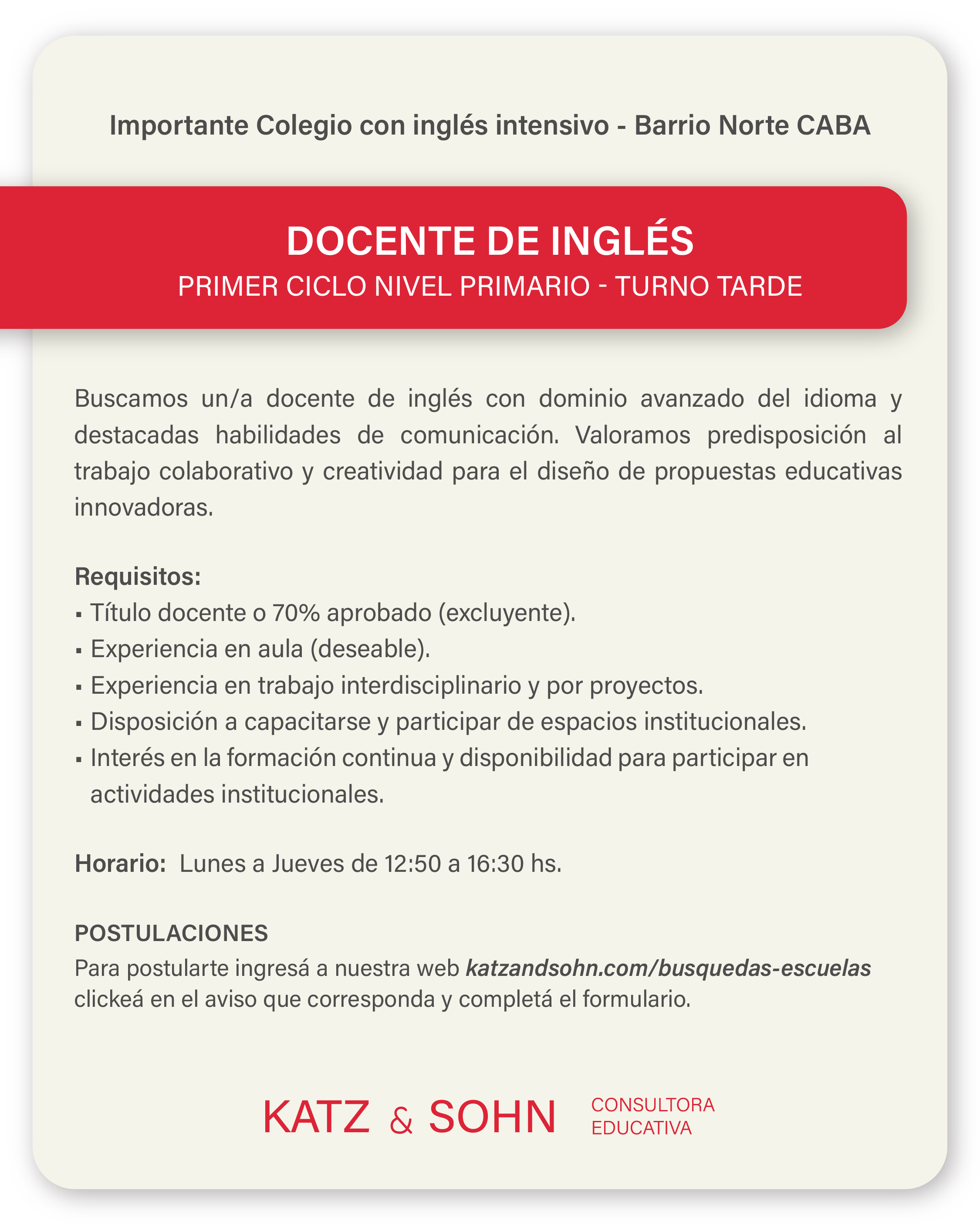 (Seleccioná el aviso para completar el formulario de postulación)