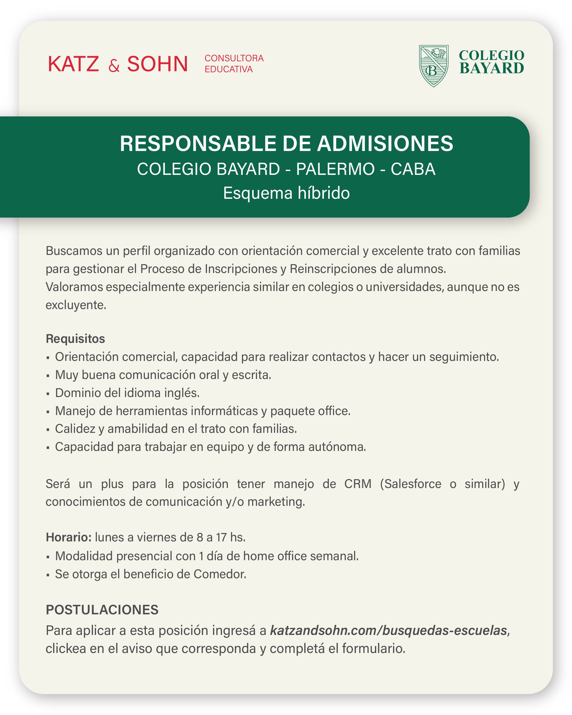 (Seleccioná el aviso para completar el formulario de postulación)