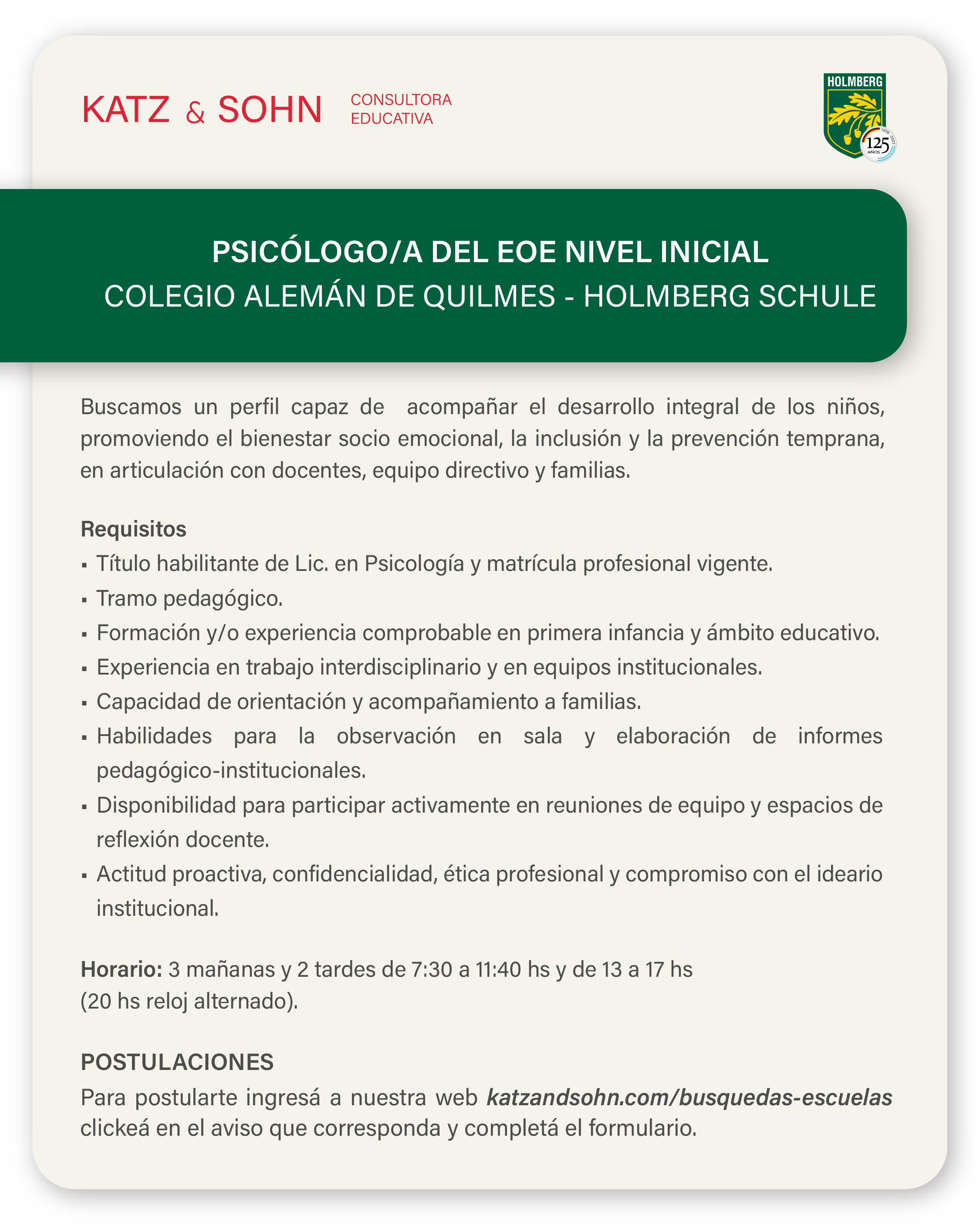 (Seleccioná el aviso para completar el formulario de postulación)