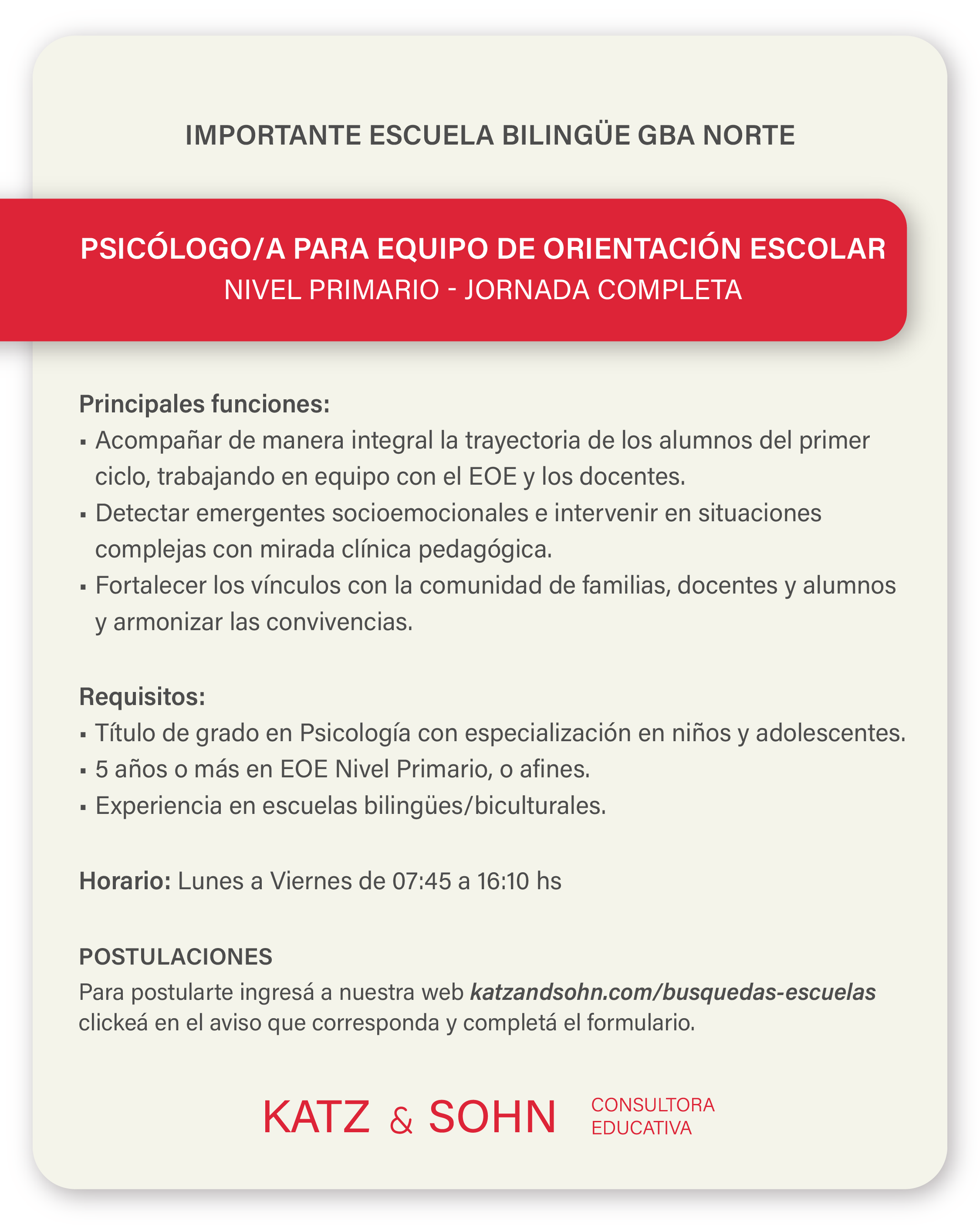 (Seleccioná el aviso para completar el formulario de postulación)