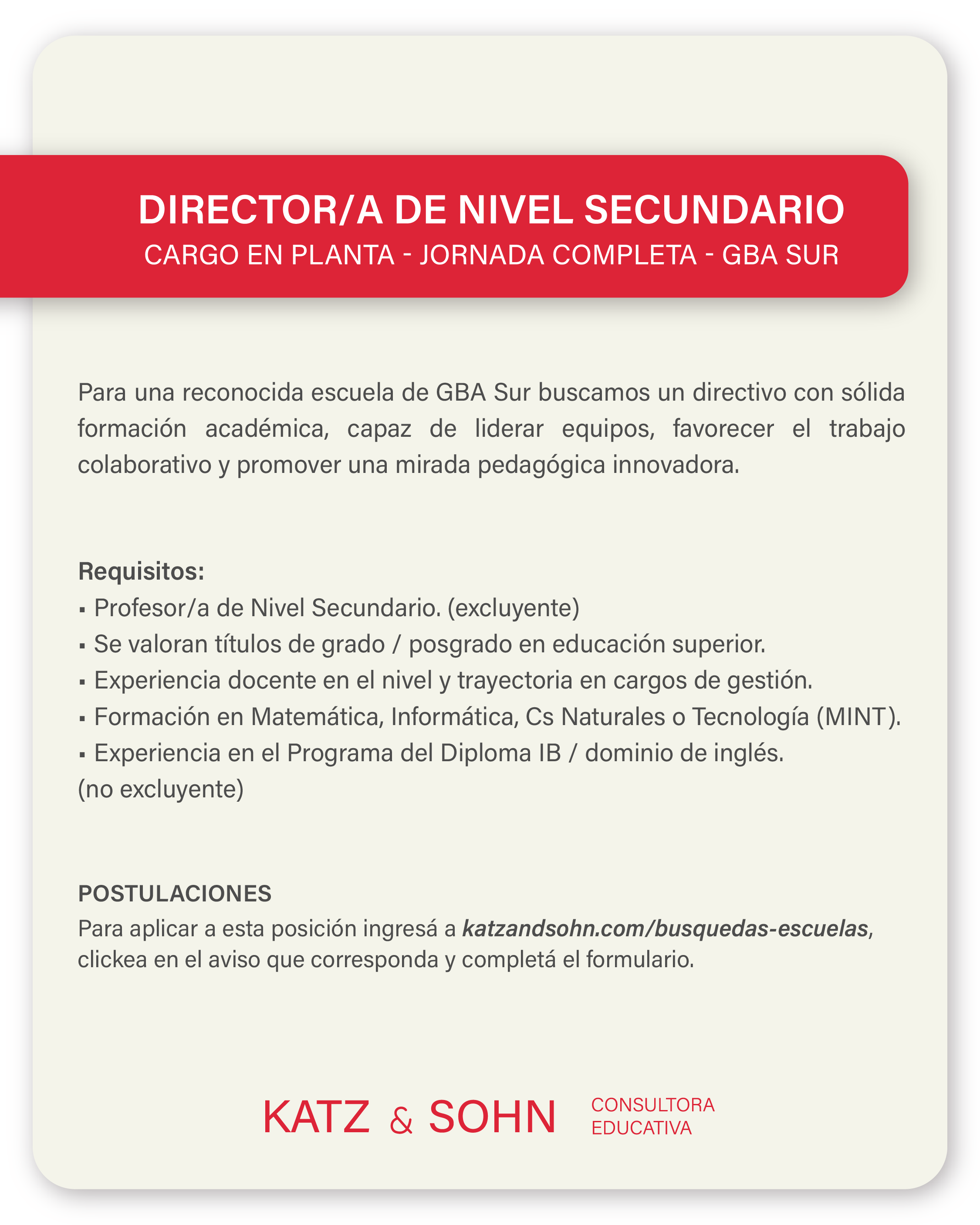 (Seleccioná el aviso para completar el formulario de postulación)