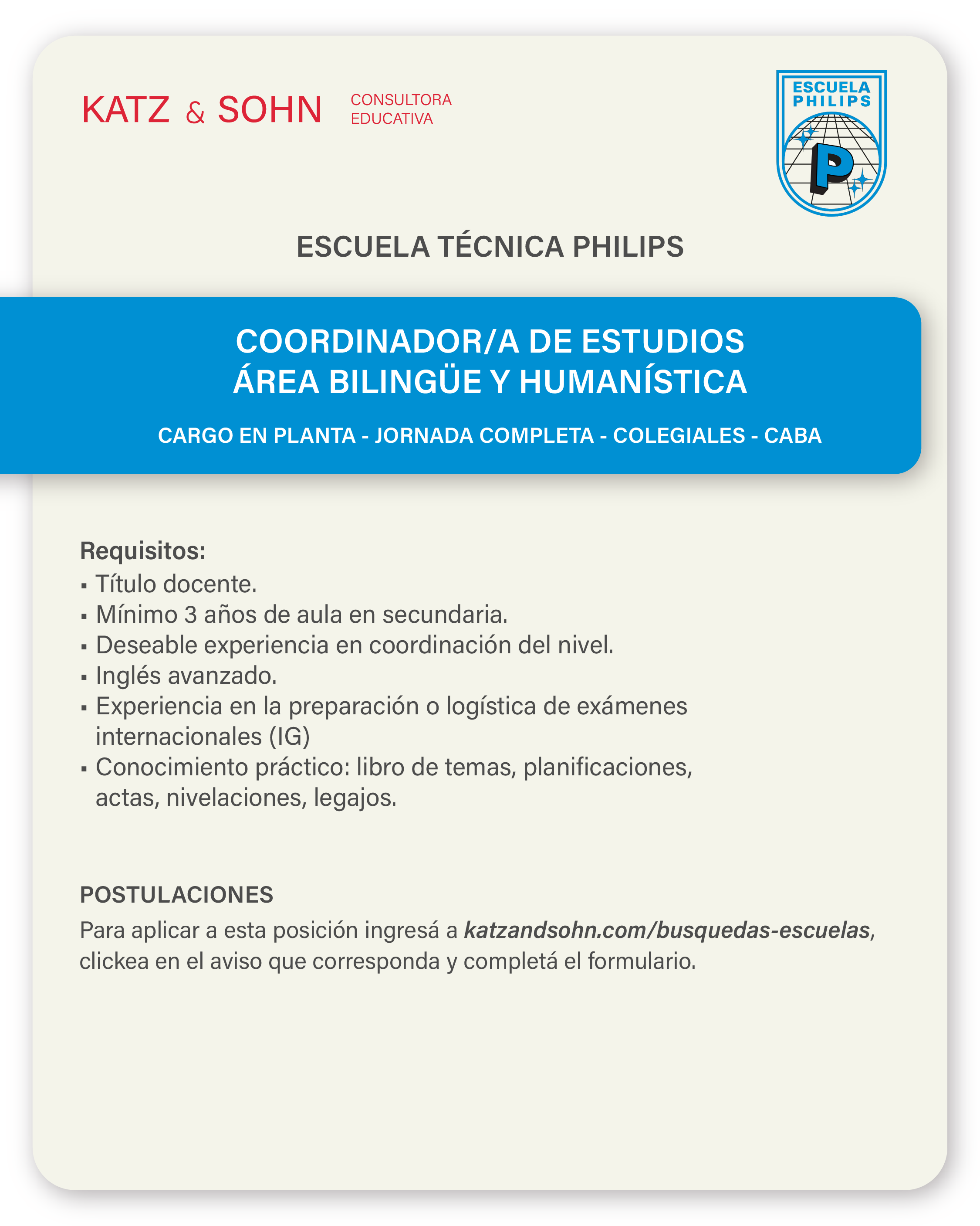 (Seleccioná el aviso para completar el formulario de postulación)