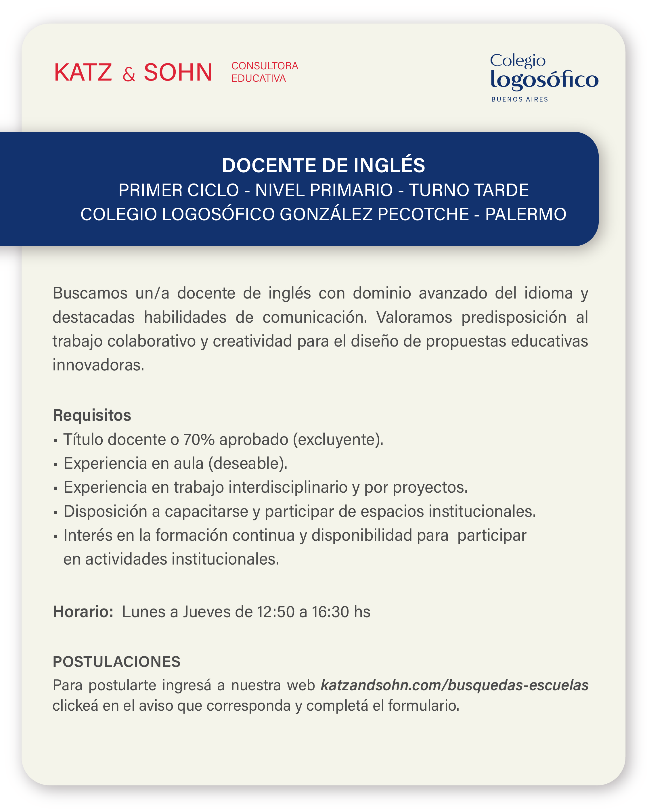(Seleccioná el aviso para completar el formulario de postulación)