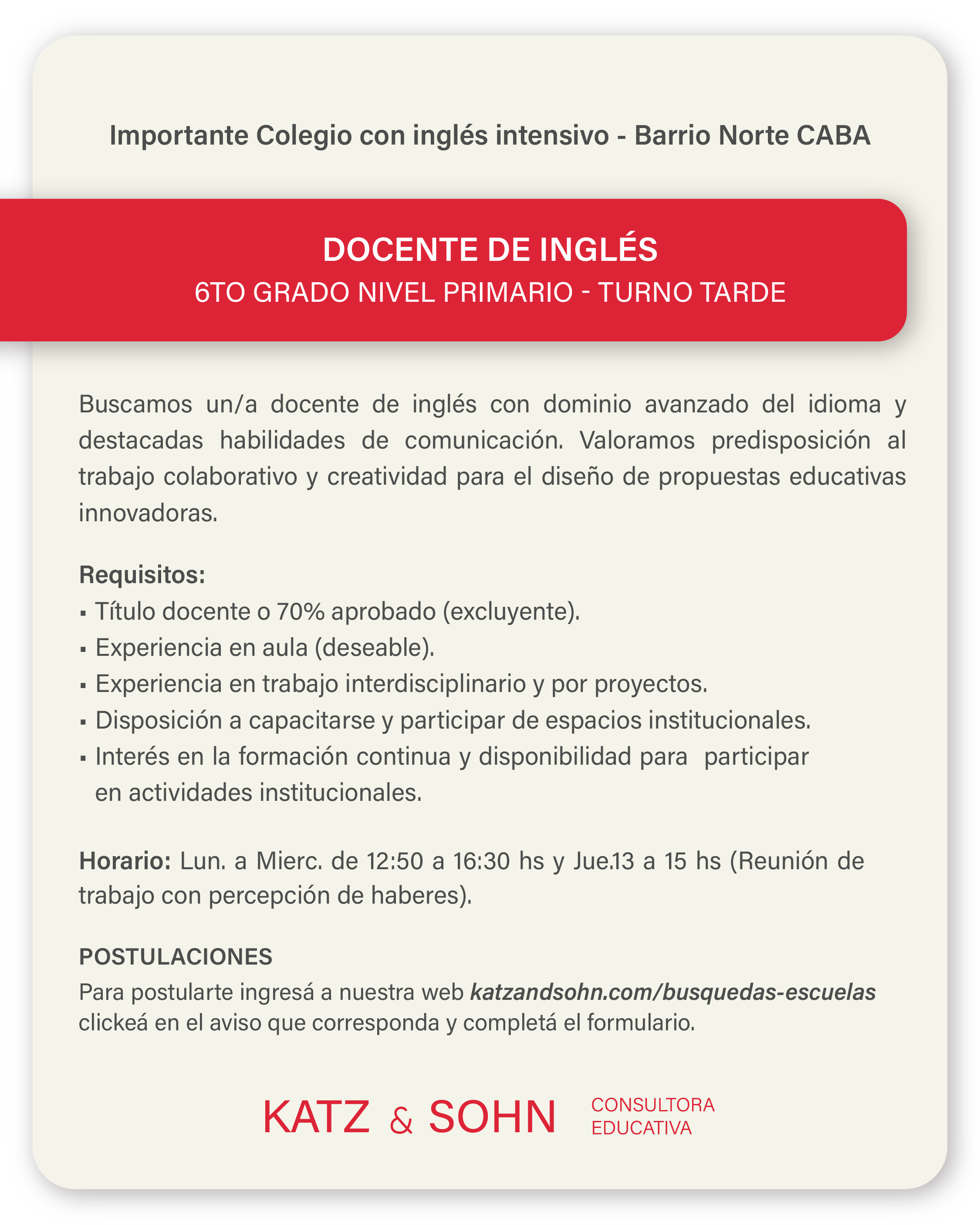 (Seleccioná el aviso para completar el formulario de postulación)