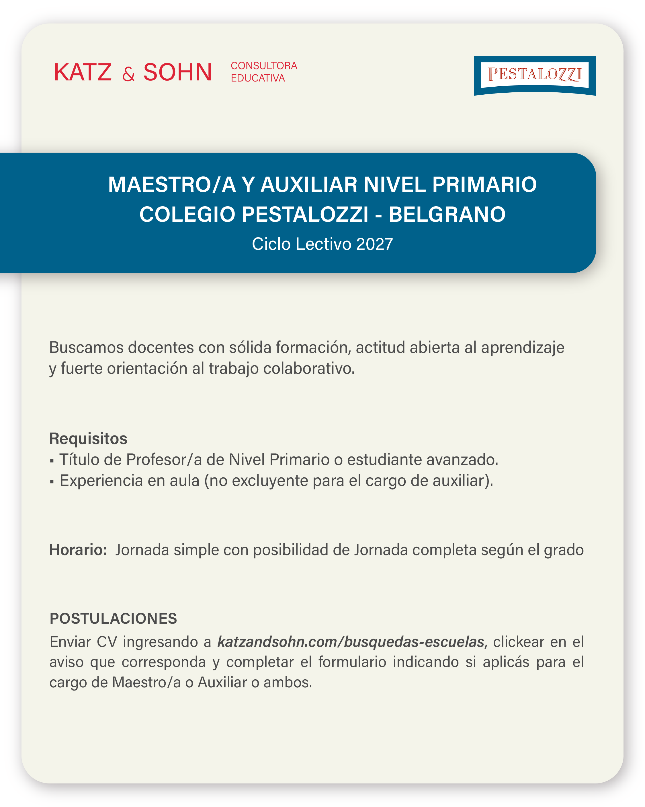 (Seleccioná el aviso para completar el formulario de postulación)