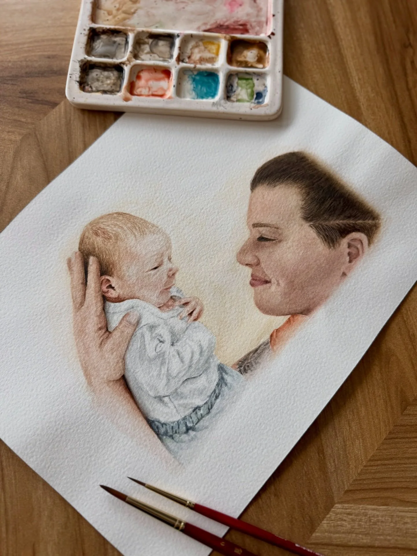 Watercolor portraits are a unique and thoughtful gift perfect for Mother&rsquo;s Day and Father&rsquo;s Day!