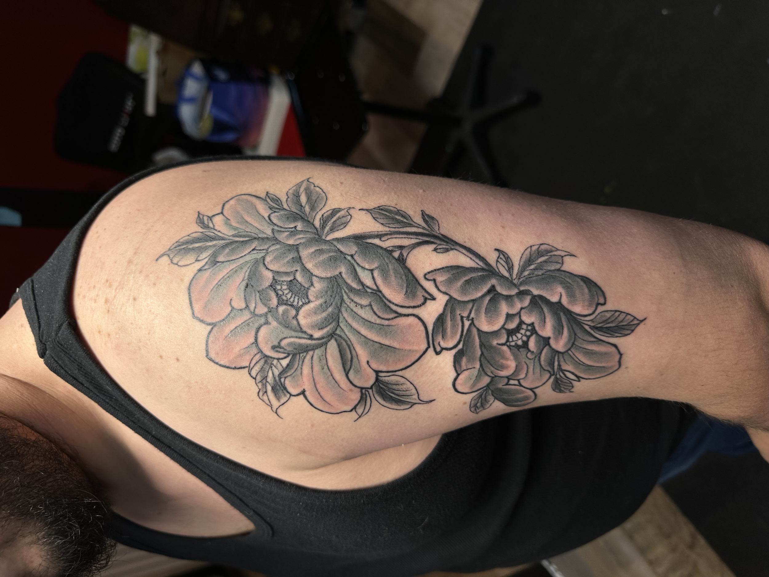 Florals using opaque gray