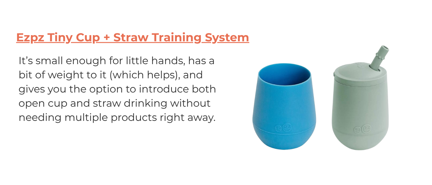 Ezpz tiny cup and straw training system for babies learning to drink