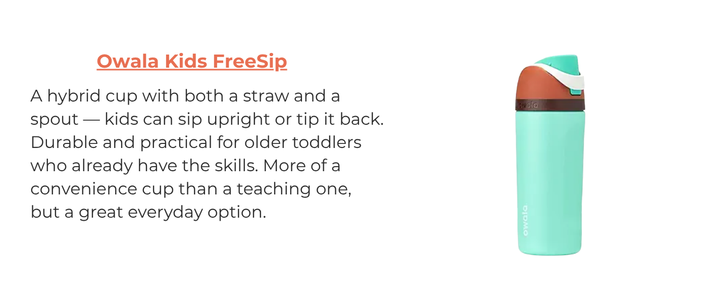 Owala Kids FreeSip hybrid straw and spout cup for older toddlers
