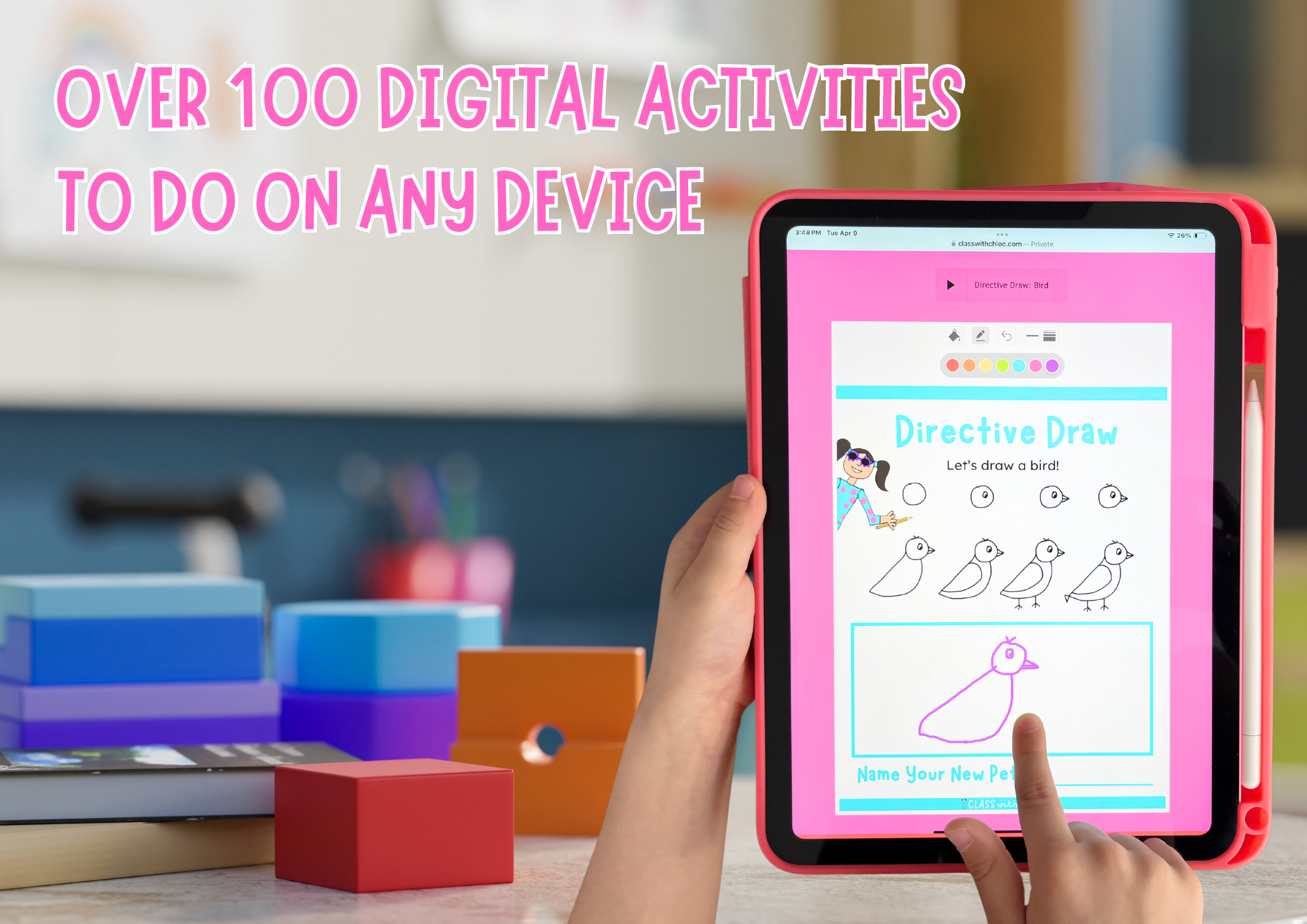 Over 100 digital activities to do on your tablet, computer or phone! These fun play-based activities include audio instructions so your child can independently play and learn! Just select a topic and let the fun begin!