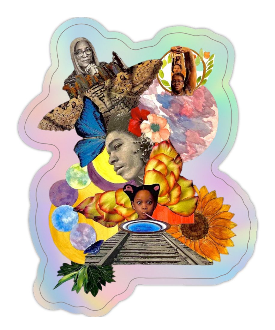 holographic collage sticker