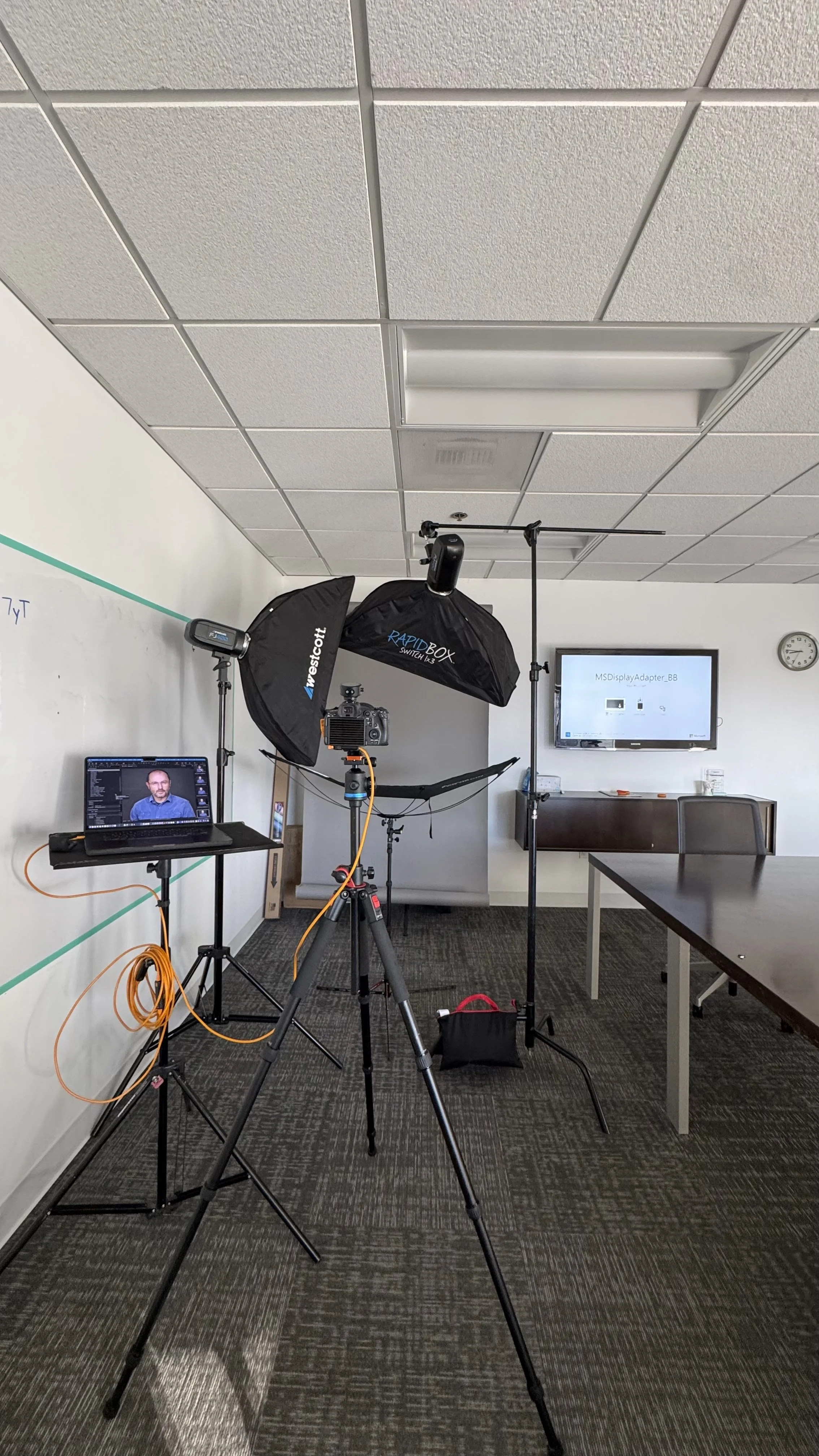 On location in Irvine behind the scene headshot studio