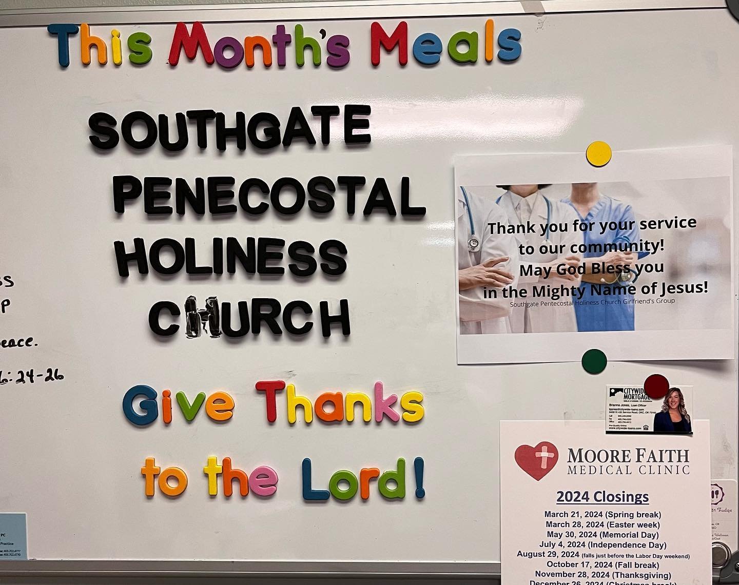 Another amazing dinner provided by another amazing partner! We are so thankful for Rosie and the girlfriends of the Southgate Pentecostal Holiness Church of Moore.