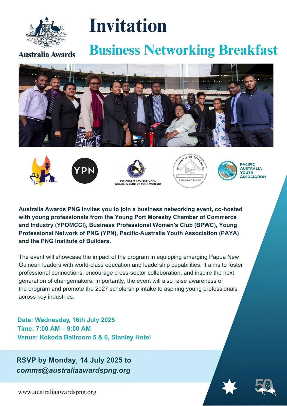 Business Networking Breakfast with Australia Awards PNG