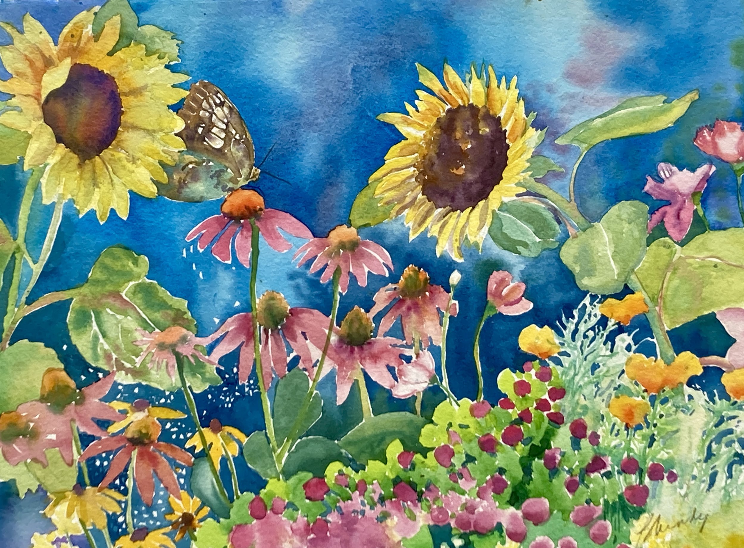 Plein Air Watercolor Flowers at Brookeside Gardens