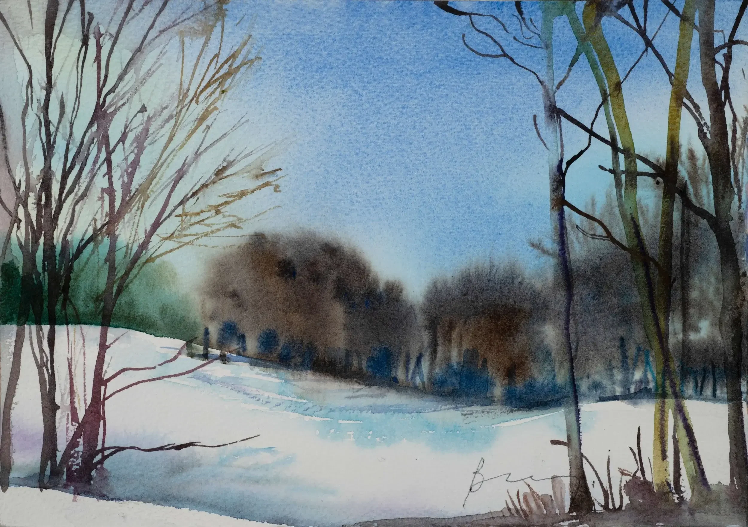 Winter Field   11x8   unframed   $400 