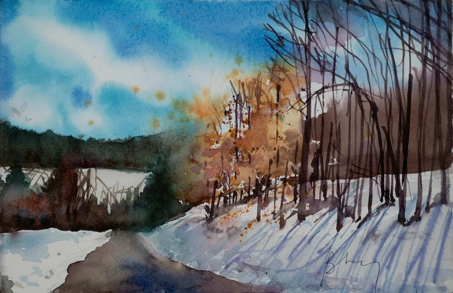 Glorious  Walk     framed   $400 SOLD   