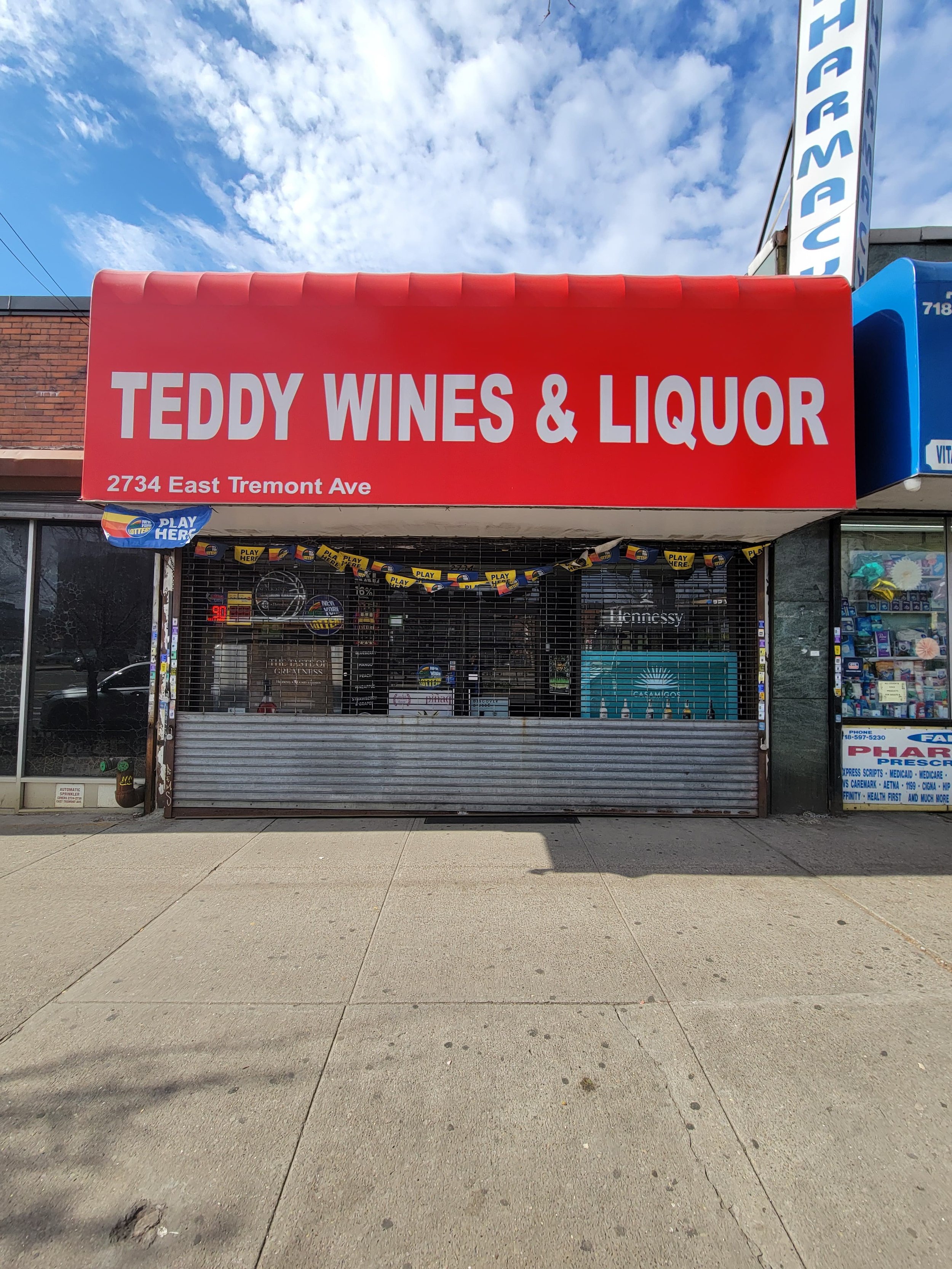 Image of Teddy Wine & Liquor store front in the Bronx, New York
